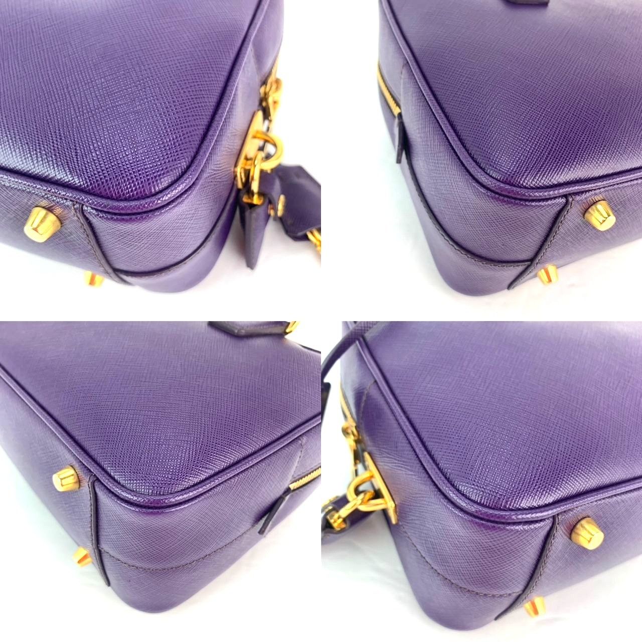 Prada Prada Saffiano Leather Lux Small Top Handle Viola Purple Ha Size ONE SIZE - 7 Thumbnail