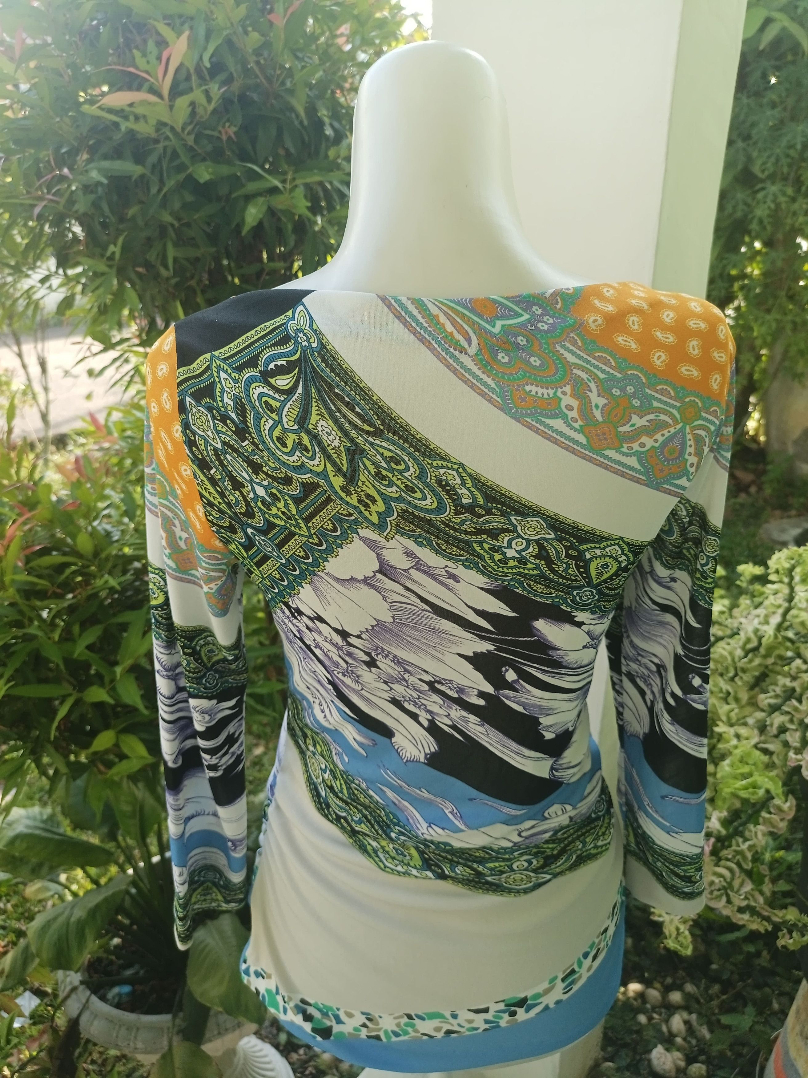Etro ETRO Milano Blouse Tunic top 3/4 sleeves Size M / US 6-8 / IT 42-44 - 18 Thumbnail