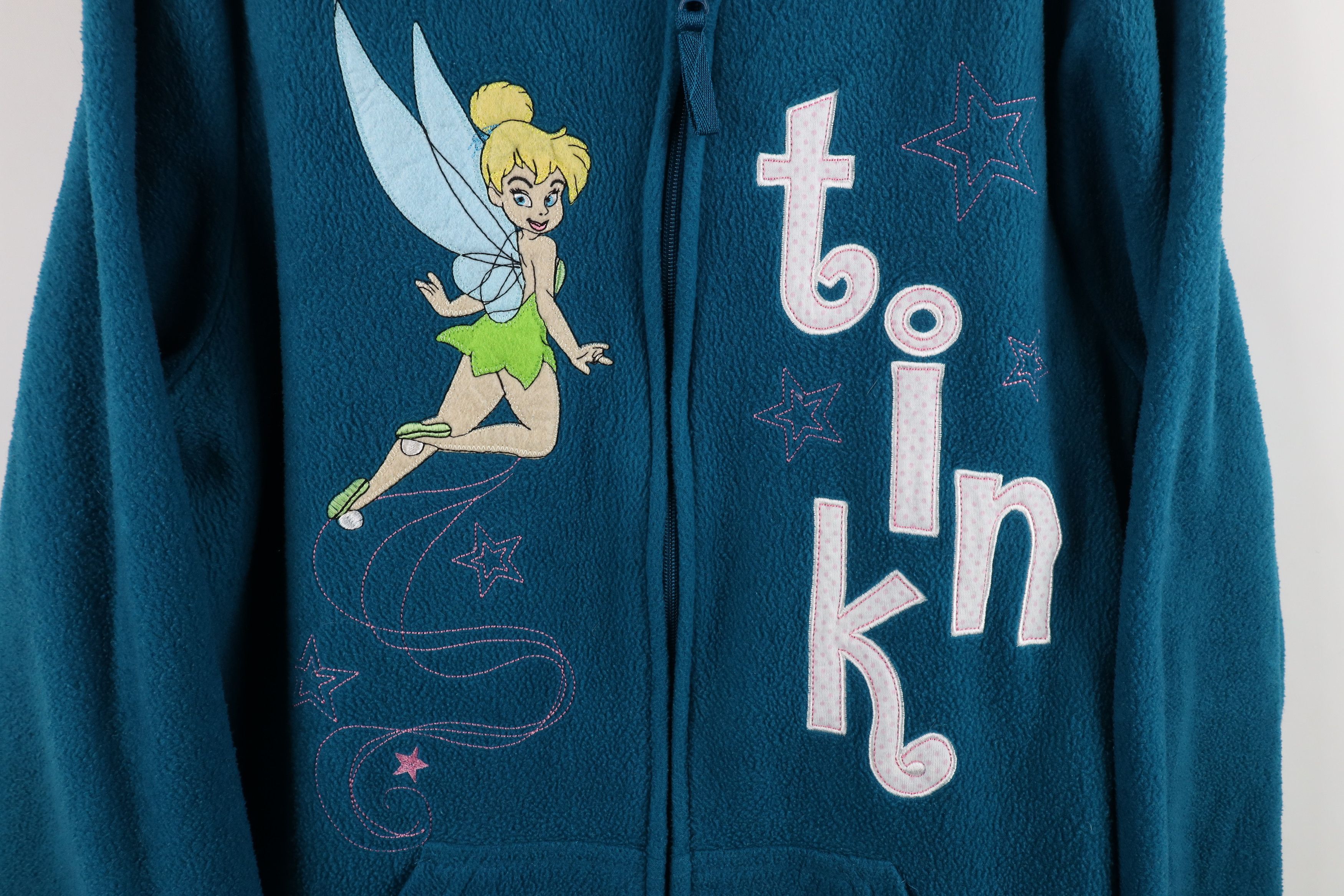 Disney × Vintage Vintage Disney Peter Pan Tinker Bell Full Zip Fleece Hoodie Size L / US 10 / IT 46 - 4 Thumbnail