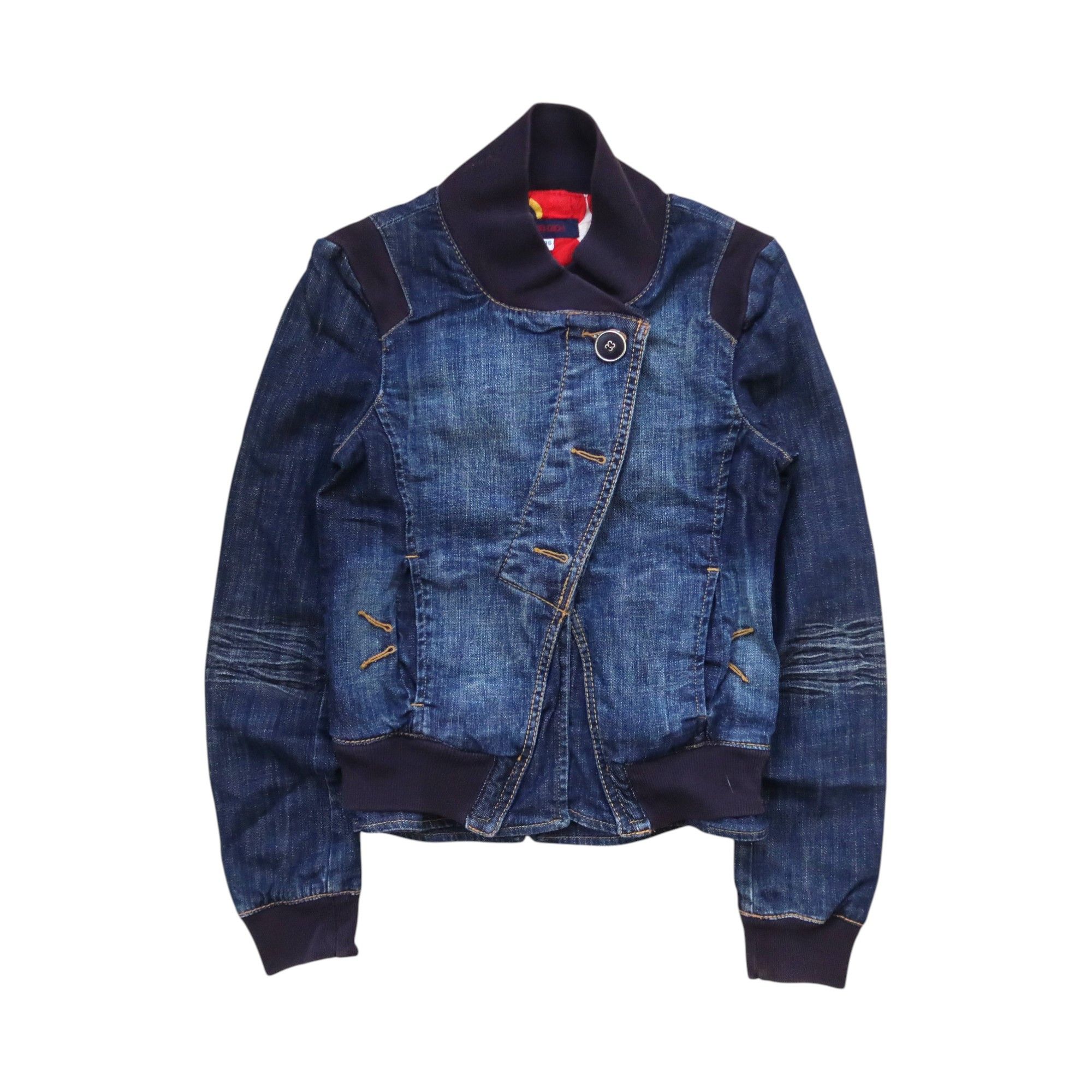 Kenzo 90s Kenzo Jeans Asymmetric Denim Boxy Jacket Size S / US 4 / IT 40 - 1 Thumbnail
