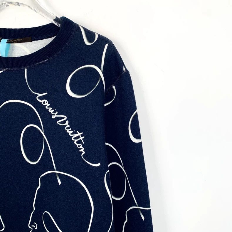 Louis Vuitton Louis Vuitton Dark Blue Printed Full Round Neck Long Sleev Size US M / EU 48-50 / 2 - 3 Thumbnail