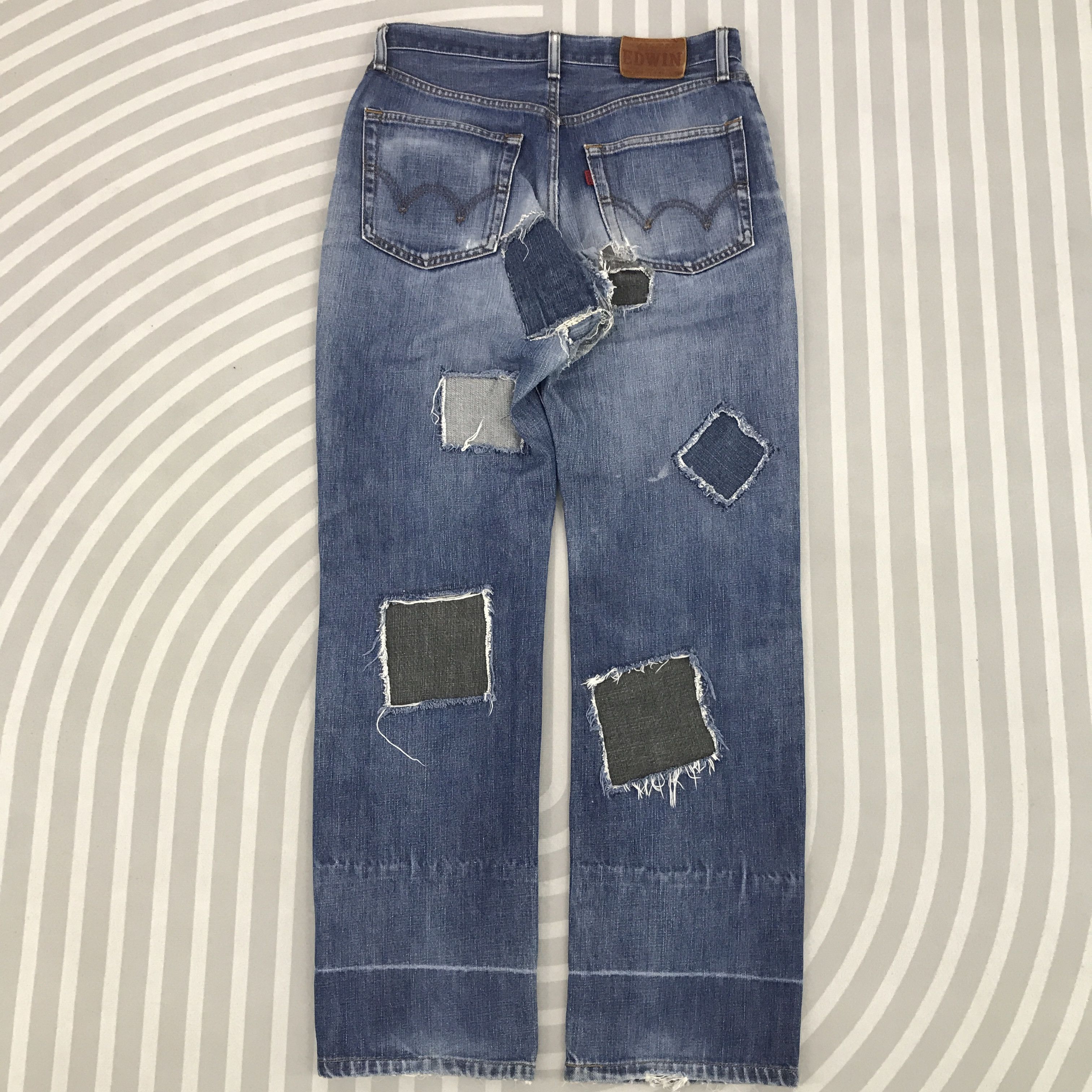 Edwin × Japanese Brand × Vintage Vintage Edwin 503 Regular Patchwork style Jeans Size US 28 / EU 44 - 1 Thumbnail