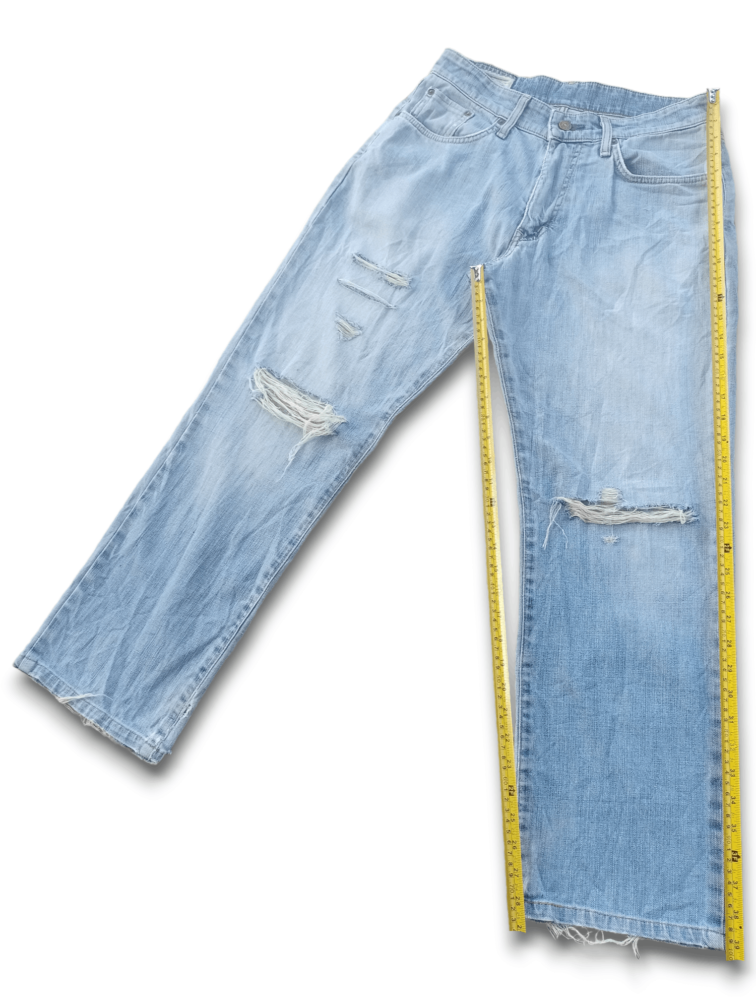 Edwin × Japanese Brand SALES🔥Vintage Japanese Edwin Blue Wash Distress Loose Jeans Size US 30 / EU 46 - 9 Thumbnail