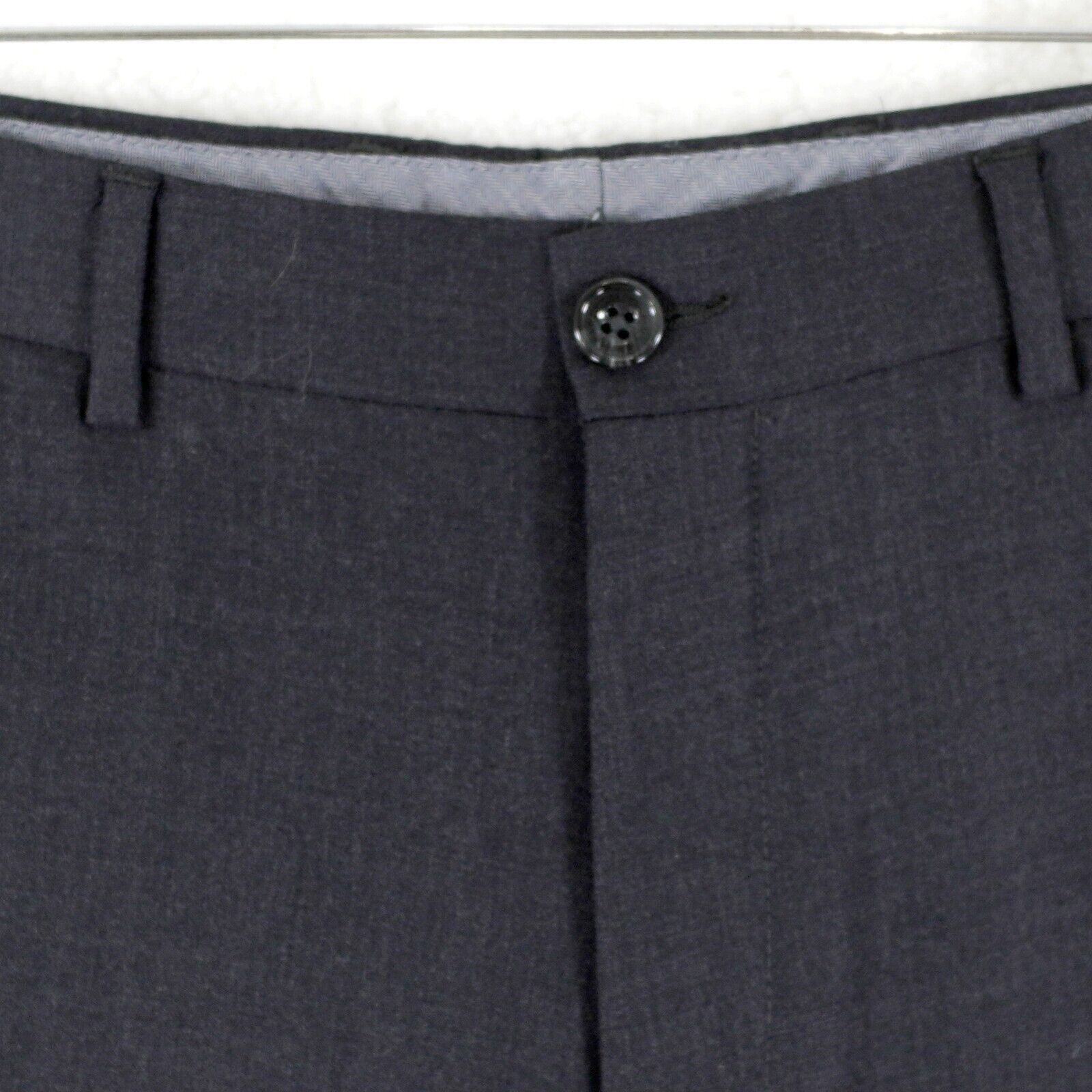 Hart Schaffner Marx Hart Schaffner Marx Wool Blue Gray Flat Front Mid Rise Dress Size 34R - 2 Thumbnail