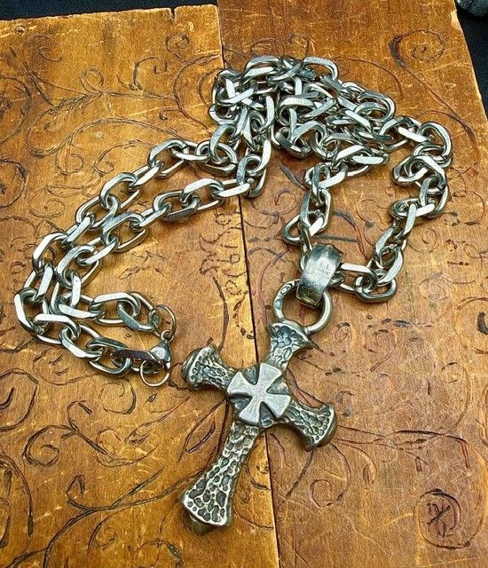 Other C'est Magnifique Gothic Hammered Cross 925 w/chain NWOT Size ONE SIZE - 6 Thumbnail