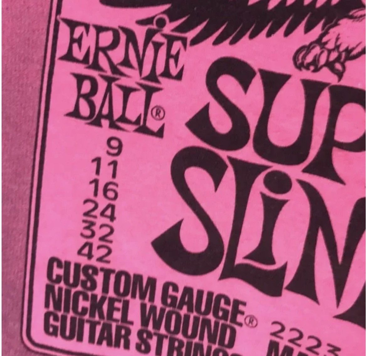 Gildan Pink Ernie Ball Super Slinky Promo T-Shirt Size Large Size US L / EU 52-54 / 3 - 3 Thumbnail