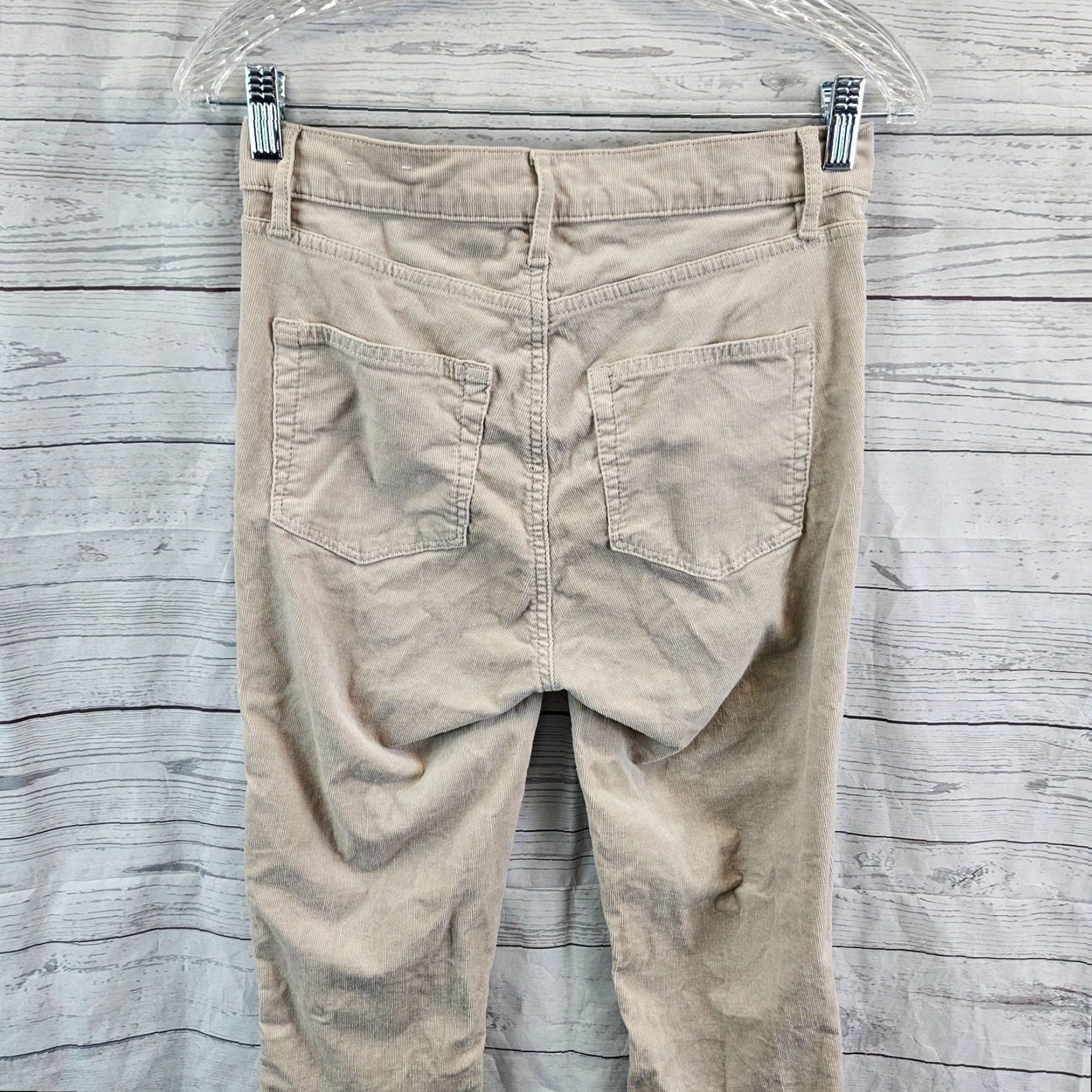 Loft Ann Taylor LOFT Womens High Waist Skinny Corduroy Pants Sz 2 Beige Size 26" / US 2 / IT 38 - 4 Thumbnail