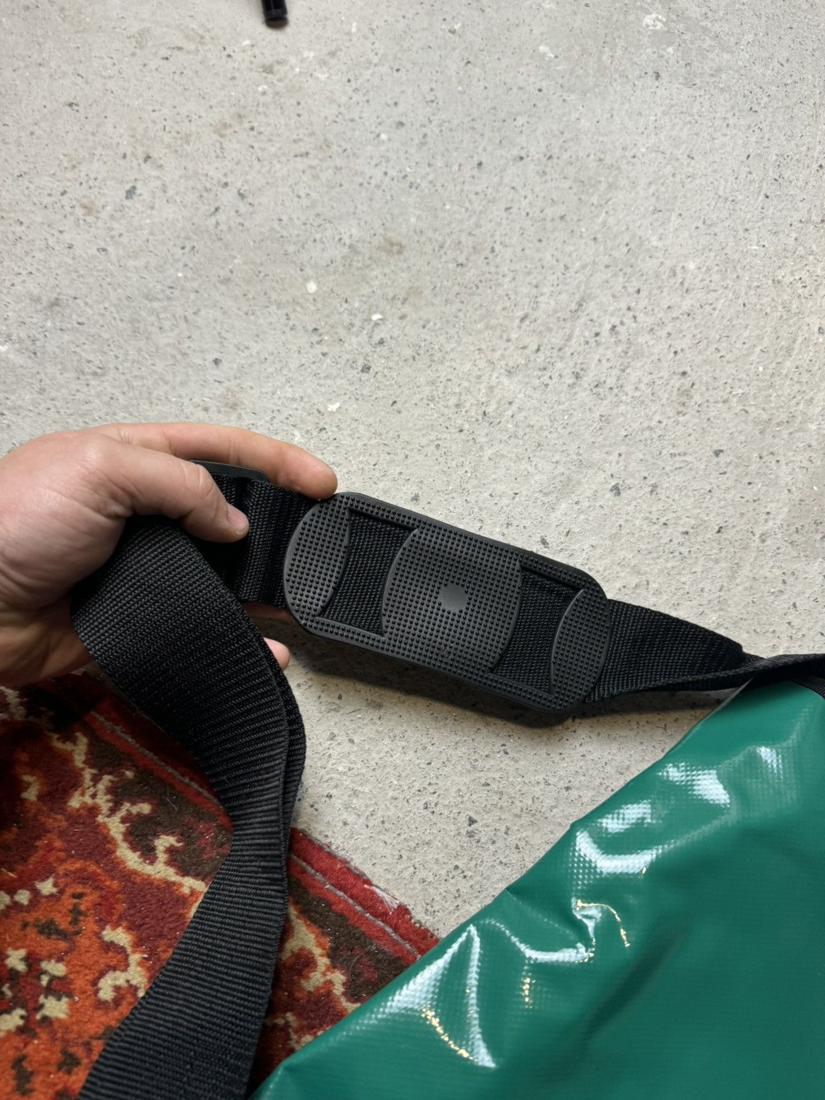 Japanese Brand × Vintage Vintage Y2K Raincoat Fraitag Style Green Midi Messenger Bag Size ONE SIZE - 3 Thumbnail