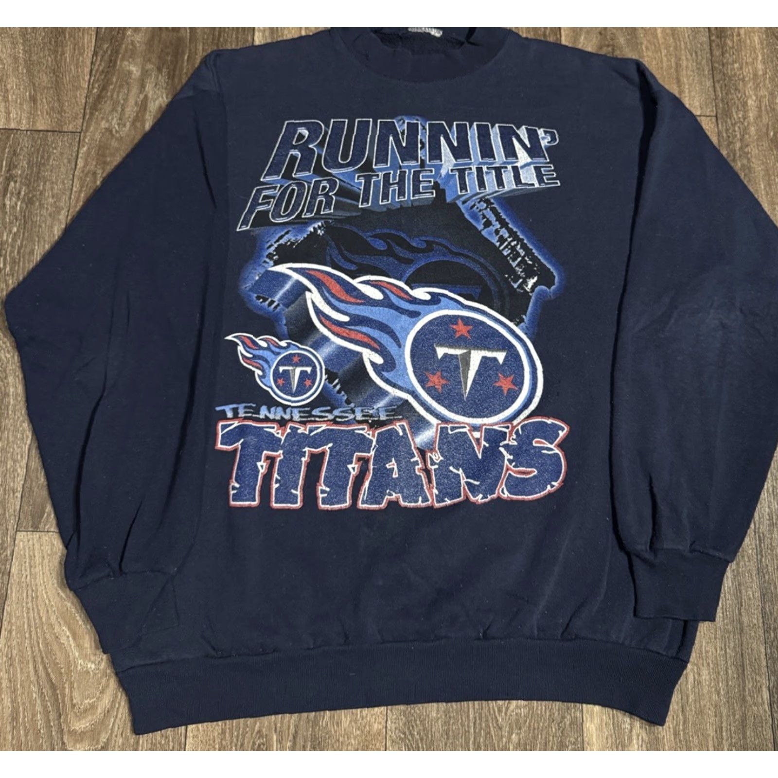 NFL VINTAGE Tennessee Titans Running for the Title NFL Football Crewneck Sweatshirt Mens L Blue Shirt? Size US L / EU 52-54 / 3 - 3 Thumbnail