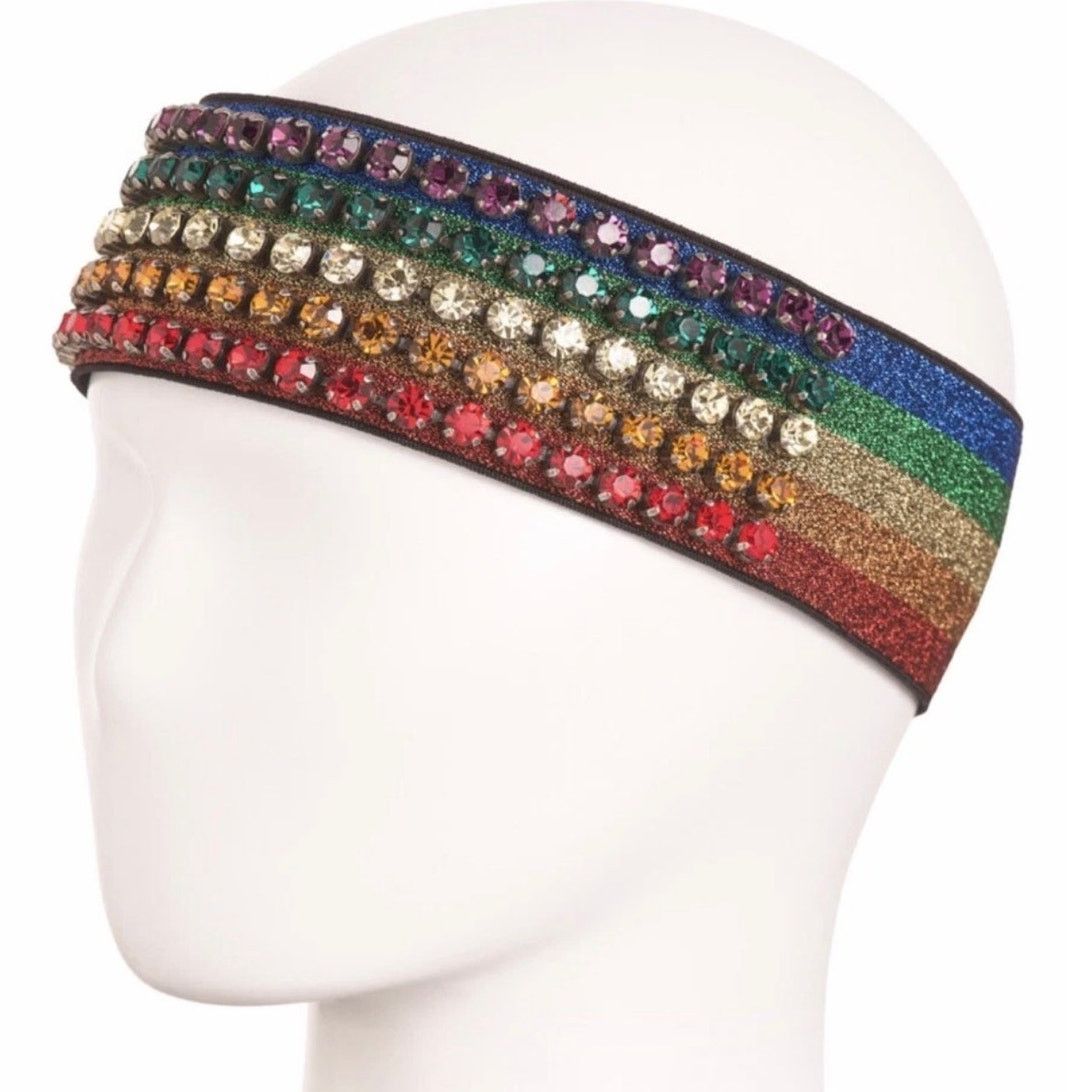Gucci Gucci Multicolor Rhinestone Rainbow Stretch Headband Size ONE SIZE - 1 Thumbnail