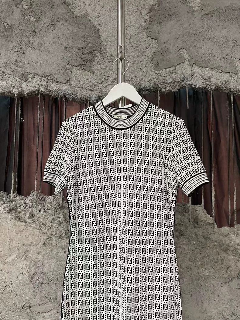 Fendi Fendi Gray Short Sleeve Knit Dress Size US 42 / EU 58 - 3 Thumbnail