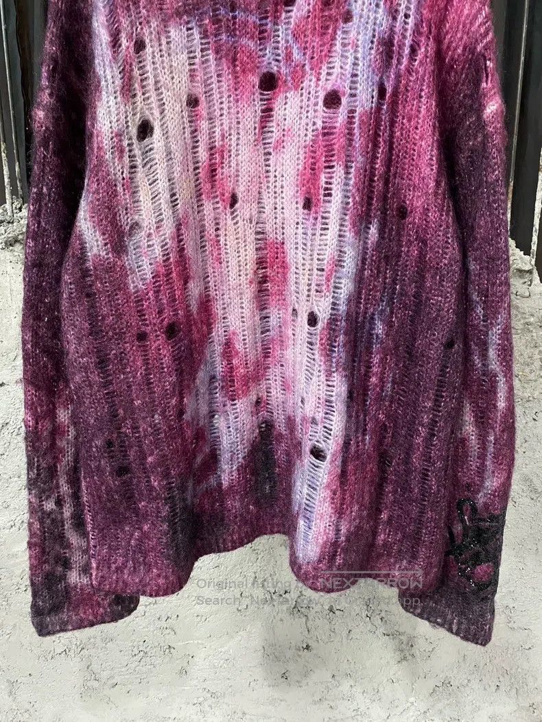 Acne Studios Acne Studios Purple Tie-Dye Destroyed Sweater Size US M / EU 48-50 / 2 - 4 Thumbnail