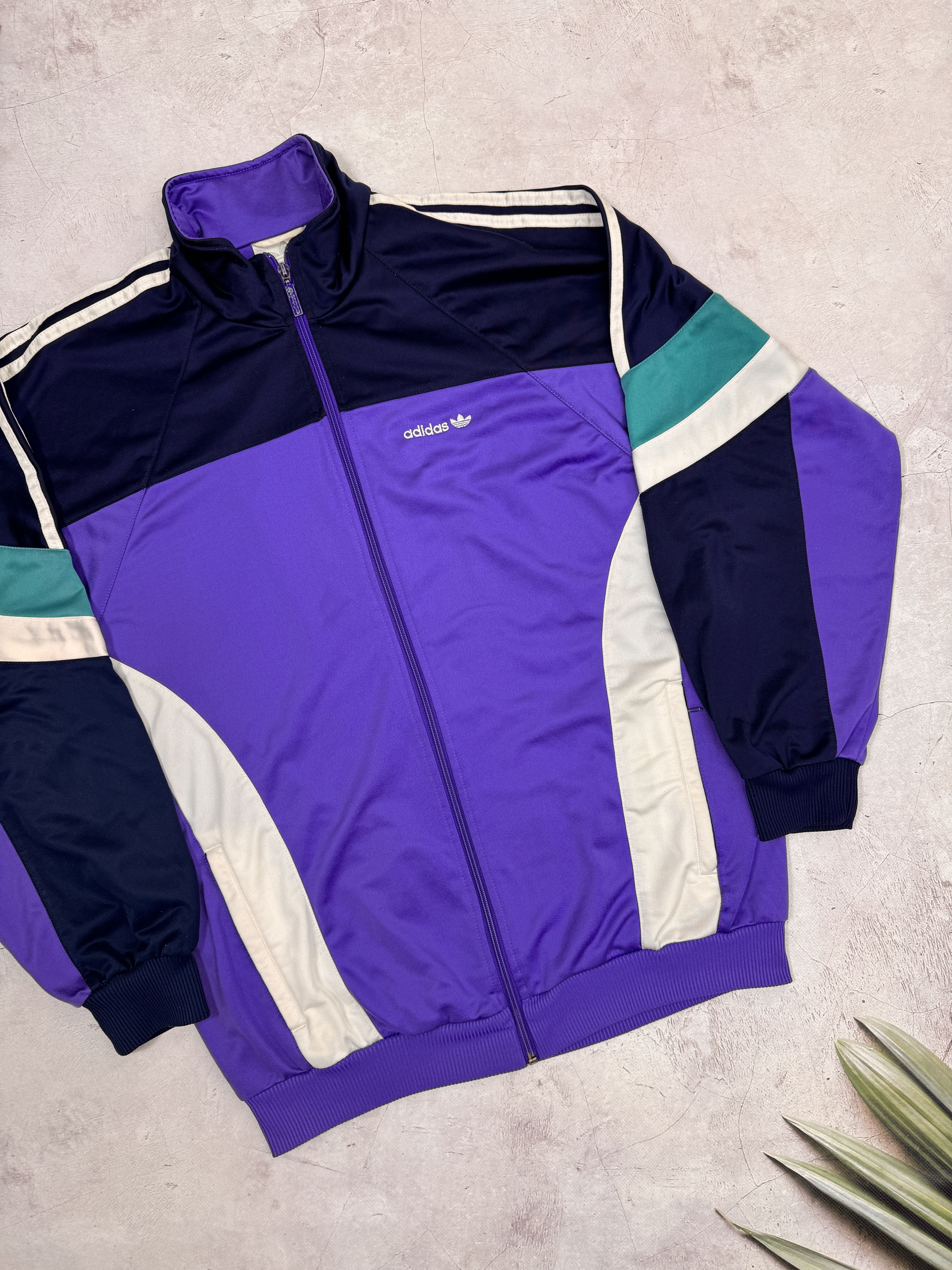 Adidas × Vintage Vintage Adidas Track Jacket Purple & Dark Blue Size US L / EU 52-54 / 3 - 4 Thumbnail