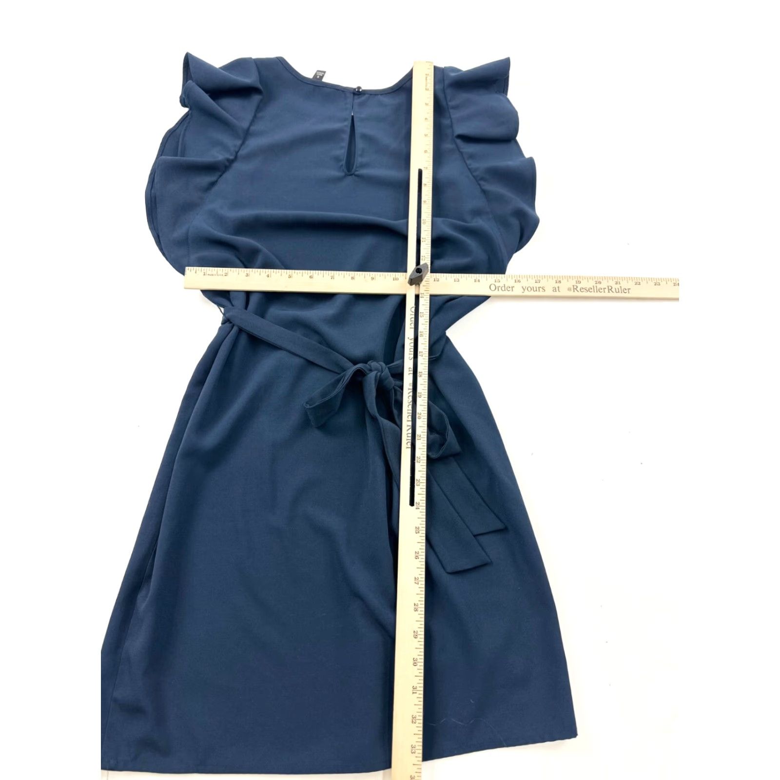 Banana Republic Banana Republic Dress Womens Small Navy Flutter Sleeve Drawstring Waist Short Sleeve Round Neck Pullover Bodycon Casual Spring Summer Size S / US 4 / IT 40 - 7 Thumbnail