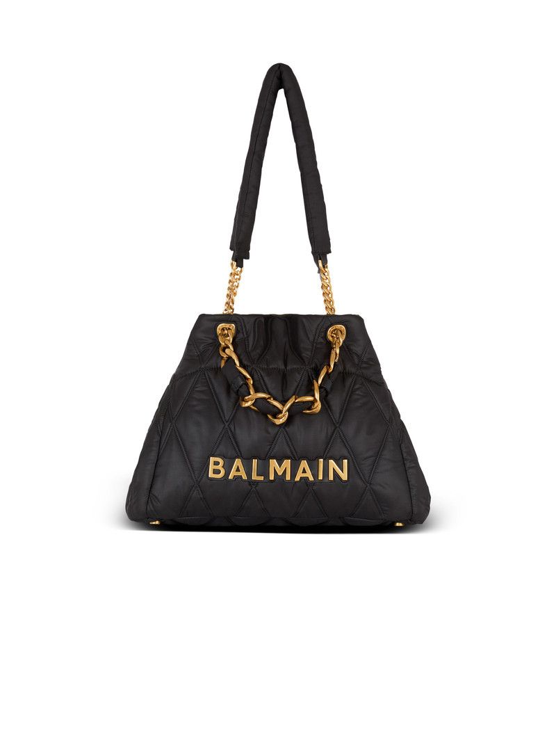 Balmain o1s1wg111225 Size:OS/1945 Soft Nylon Tote Bag in Black Size ONE SIZE - 3 Thumbnail