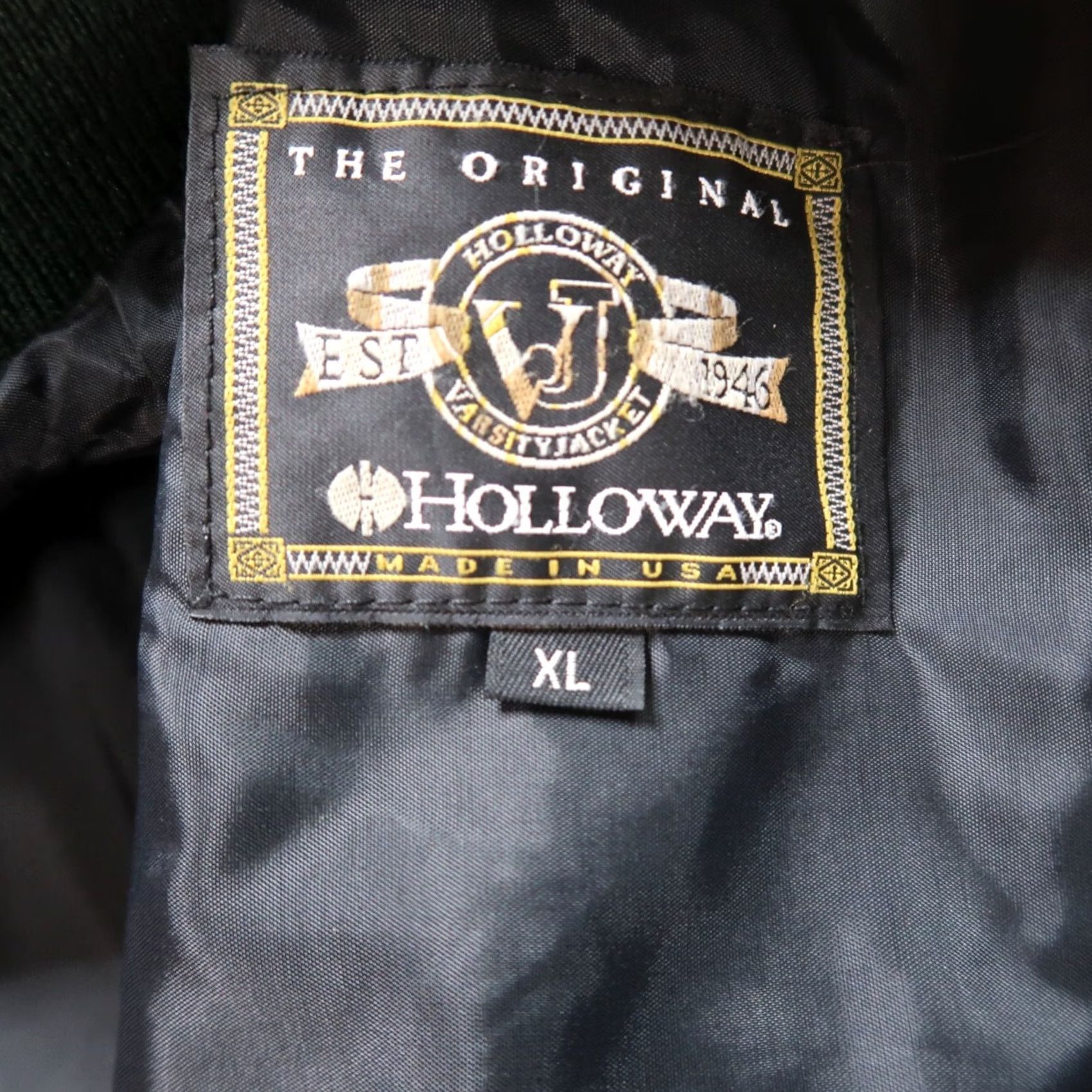 Holloway VINTAGE Mountain Dew Varsity Jacket Men XL Green Black Snap Button Leather Sleeves Embroidered Logo Zipper Pockets Wide Size? (adjusted to fit rules) Size US XL / EU 56 / 4 - 3 Thumbnail
