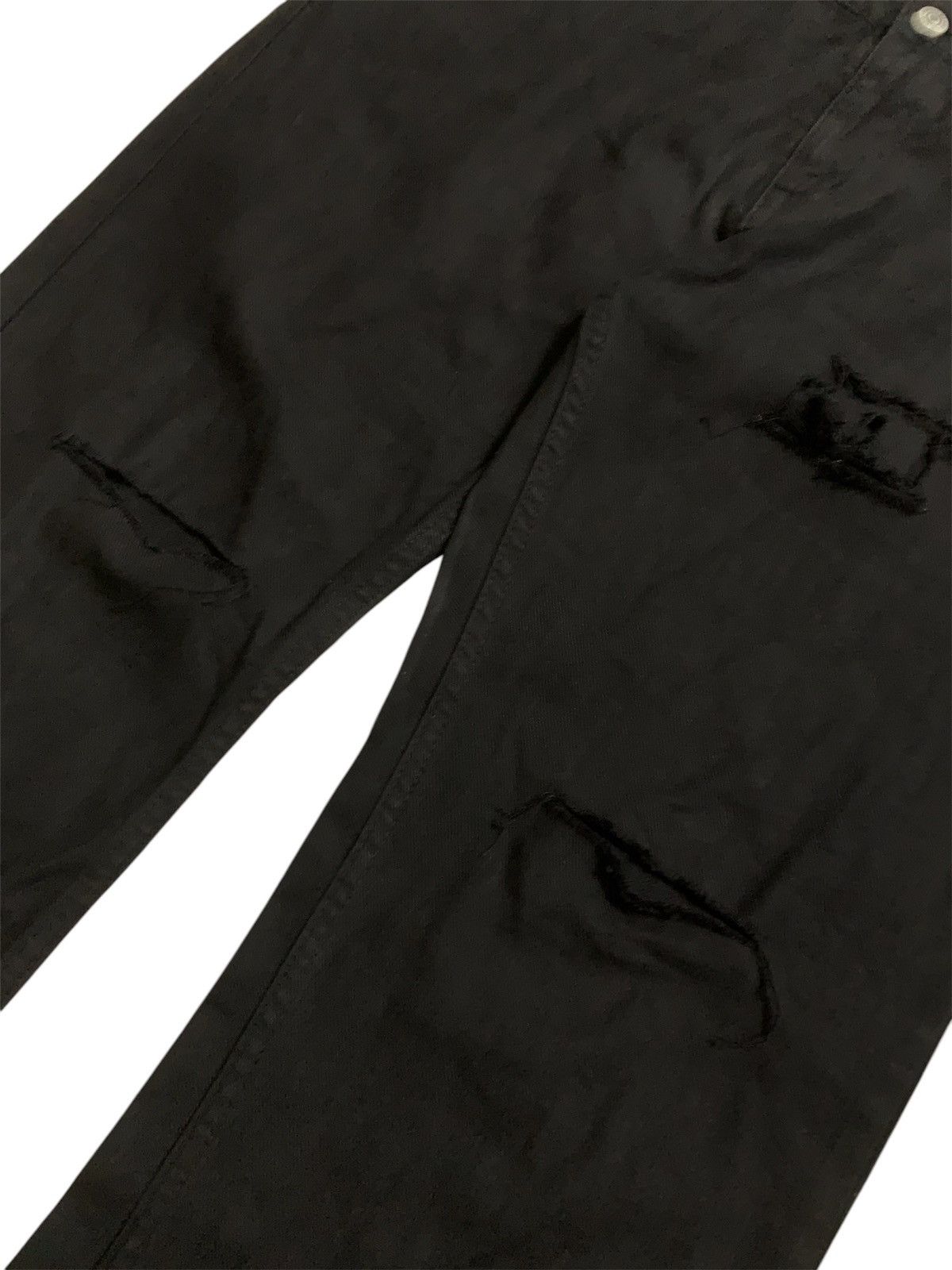 Beams Plus 💥Vtg Japanese Beams Japan Distressed Super Black Denim Size US 33 - 3 Thumbnail