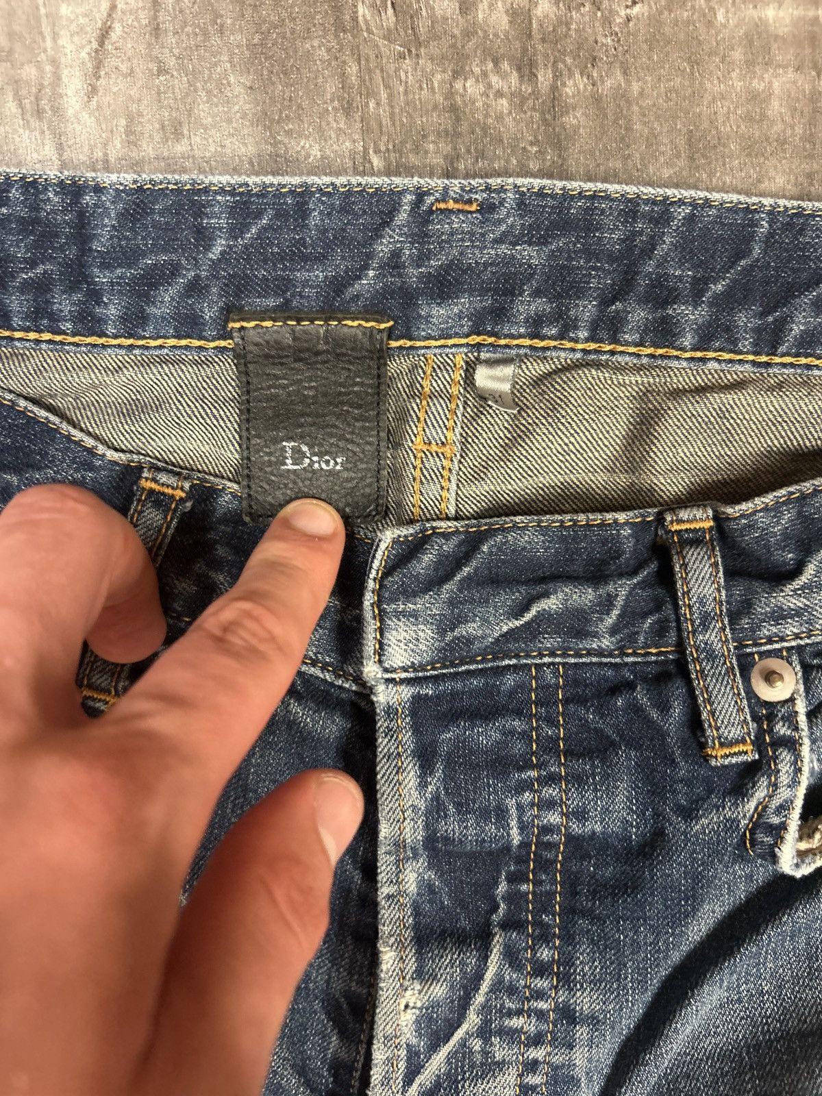 Dior Hedi Distressed Washed Blue Denim Size US 31 - 6 Thumbnail
