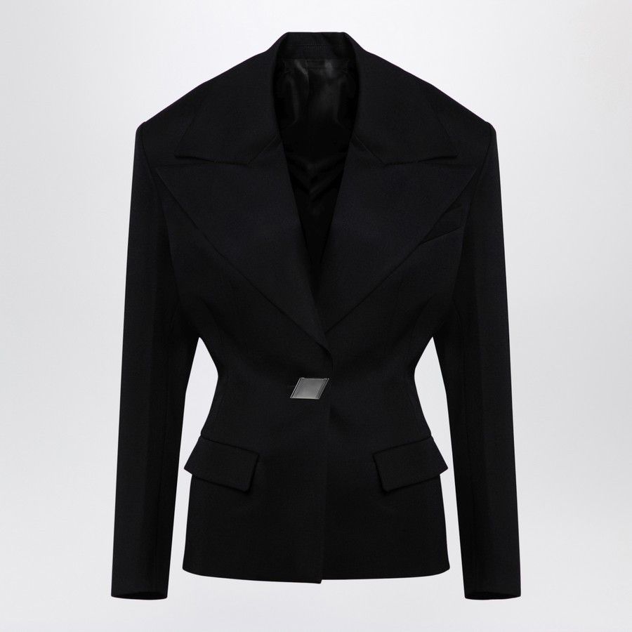 The Attico o1d2blof1024 Wool Single-Breasted Jacket in Black Size M / US 6-8 / IT 42-44 - 1 Thumbnail