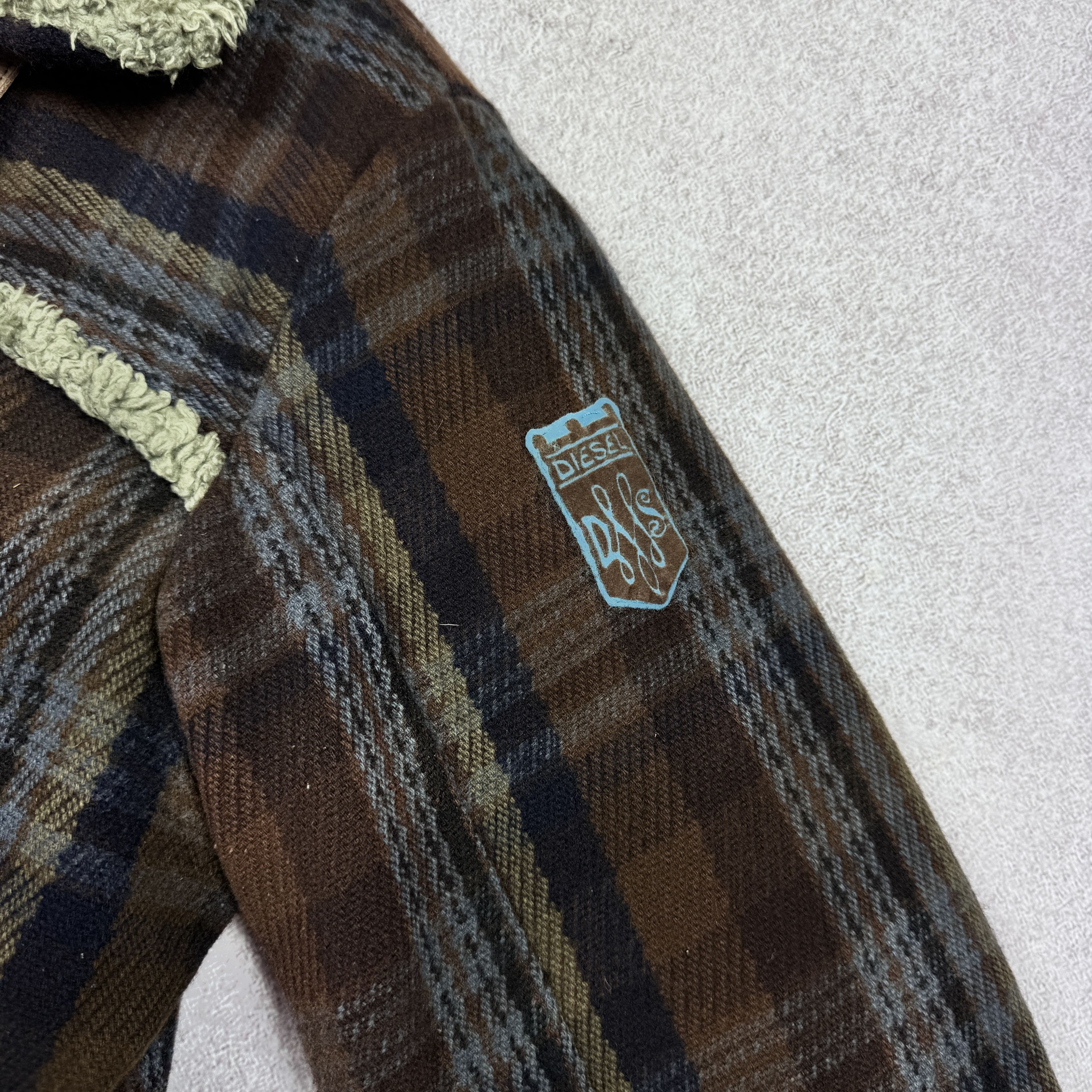 Diesel Men`s Diesel B-3 Wool Tweed Flight Plaid Jacket Size M Size US M / EU 48-50 / 2 - 8 Thumbnail