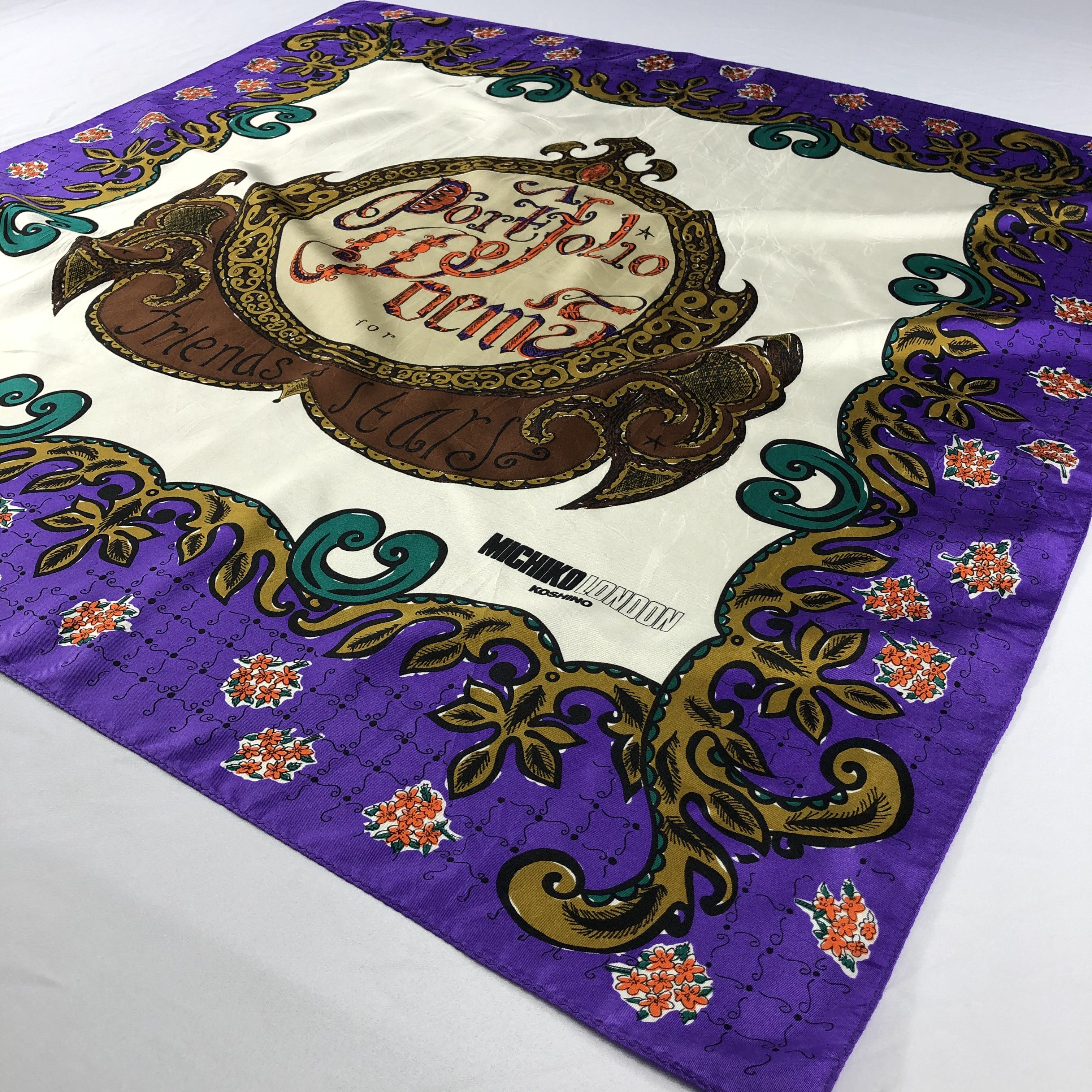 Michiko Koshino London × Vintage Vintage Michiko Koshino London Silk Scarf Size ONE SIZE - 3 Thumbnail