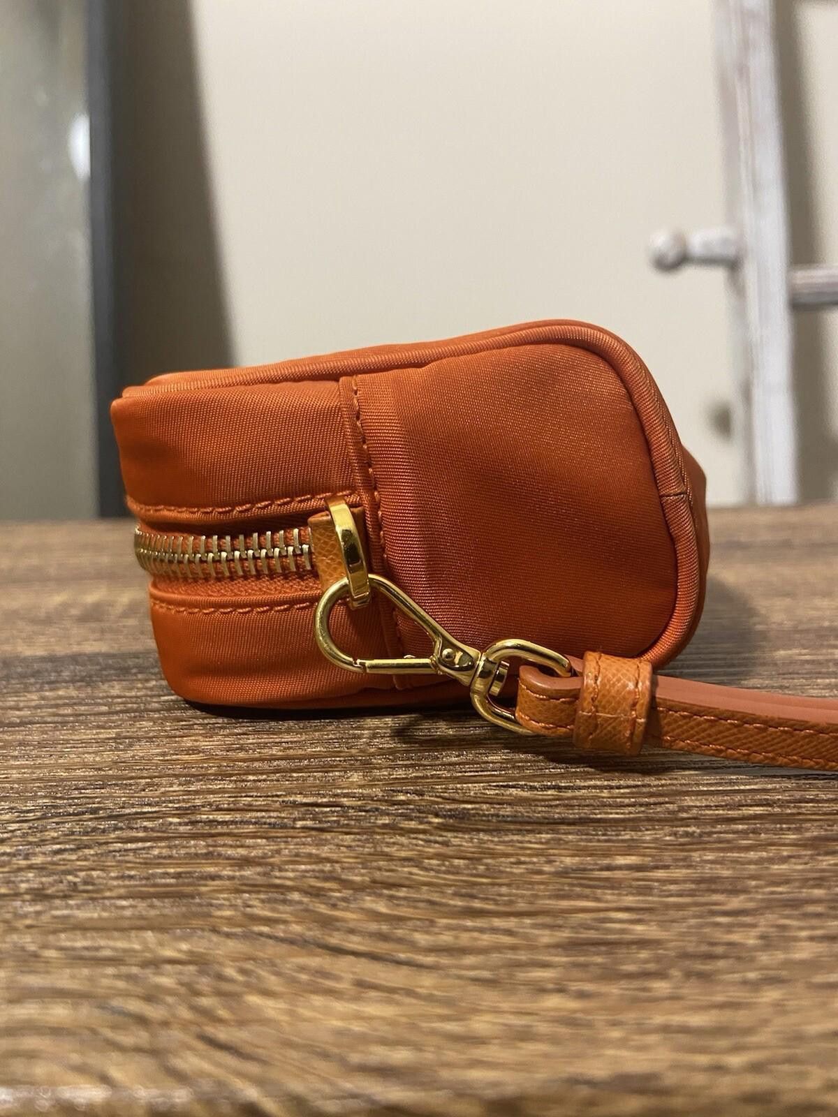 Prada Prada Tessuto orange nylon saffiano logo-lined clutch pouch Size ONE SIZE - 5 Thumbnail