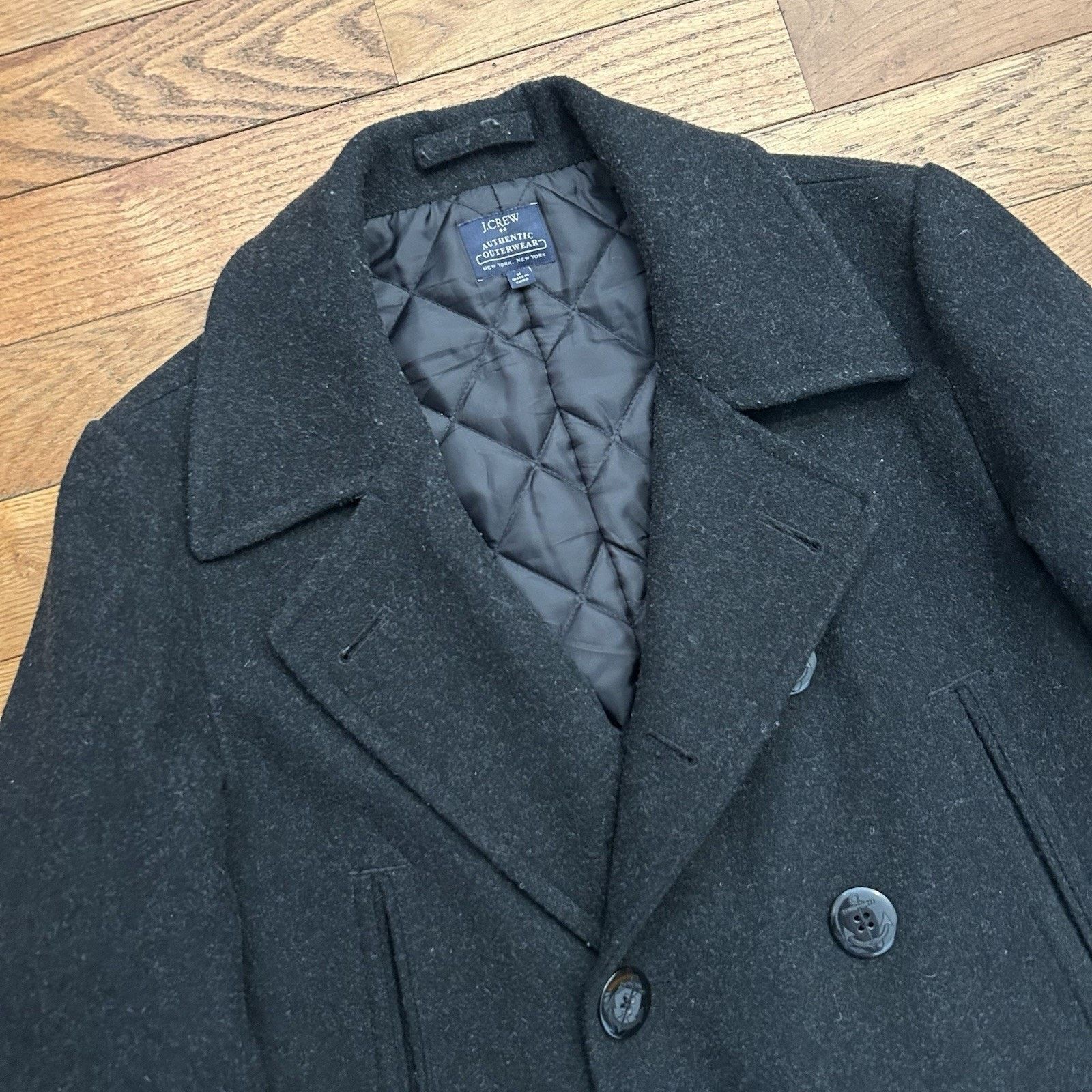 J.Crew Dock Peacoat Wool Blend Quilted Lined Coat Jacket Medium Size US M / EU 48-50 / 2 - 2 Thumbnail