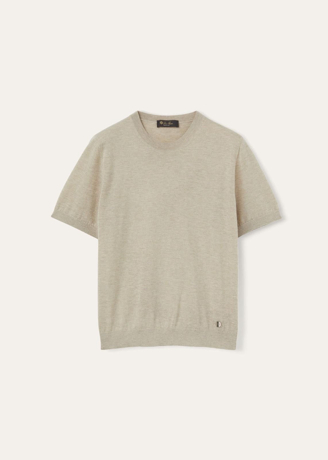 Loro Piana o1srvl11e0125 Piuma Crewneck T-Shirt in Beige Size S / US 4 / IT 40 - 1 Thumbnail