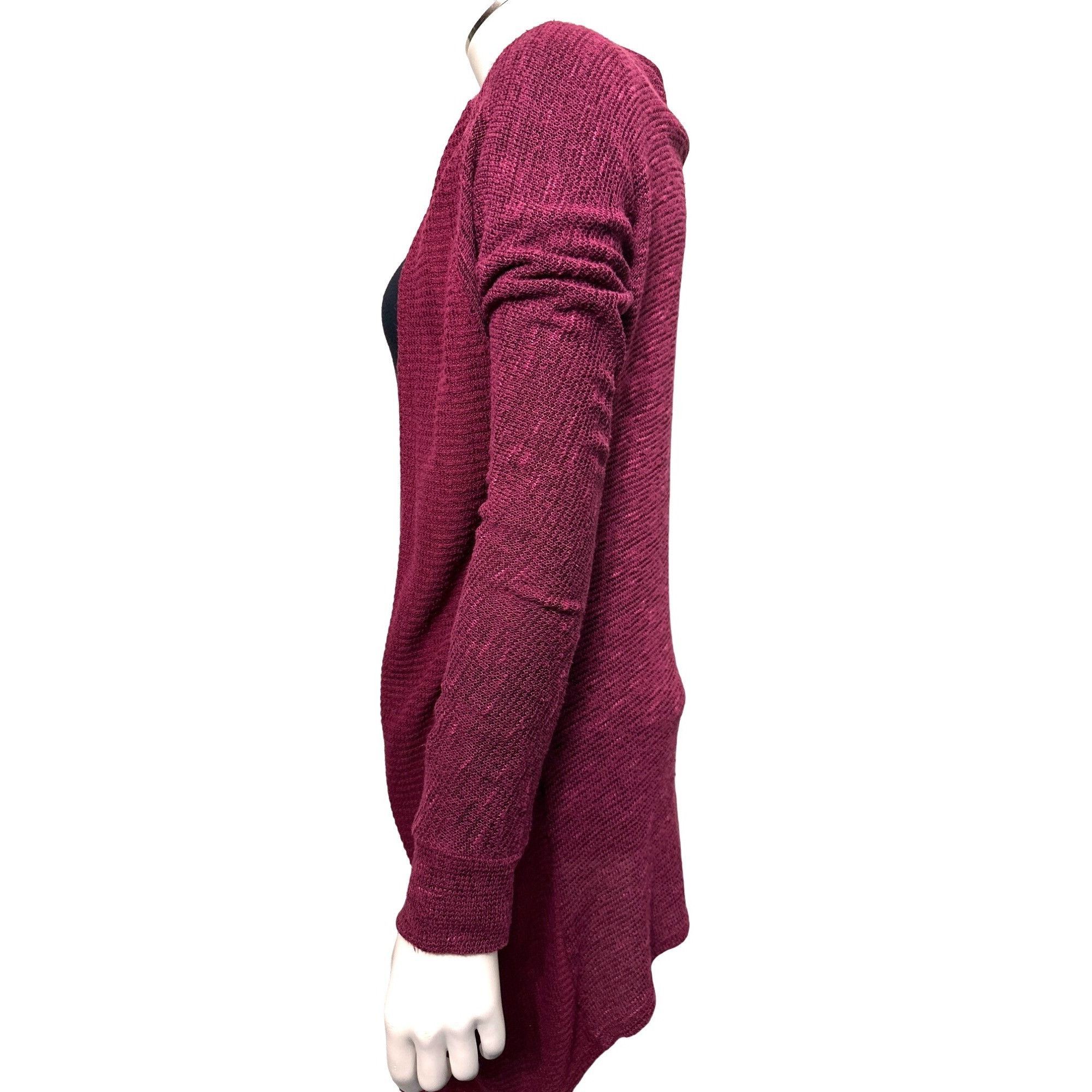 American Eagle Outfitters American Eagle Outfitters Maroon Open Front Cardigan Sweater Size S / US 4 / IT 40 - 2 Thumbnail