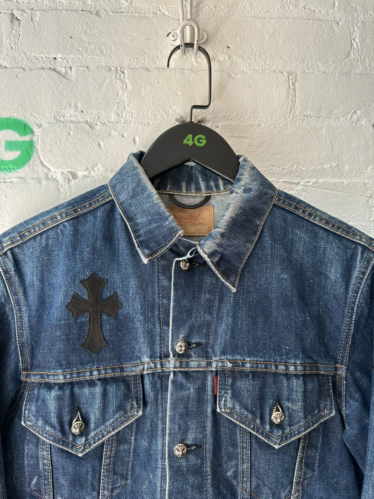 Chrome Hearts Chrome Hearts Levi’s Cross Patch Denim Jacket Size US XS / EU 42 / 0 - 3 Thumbnail