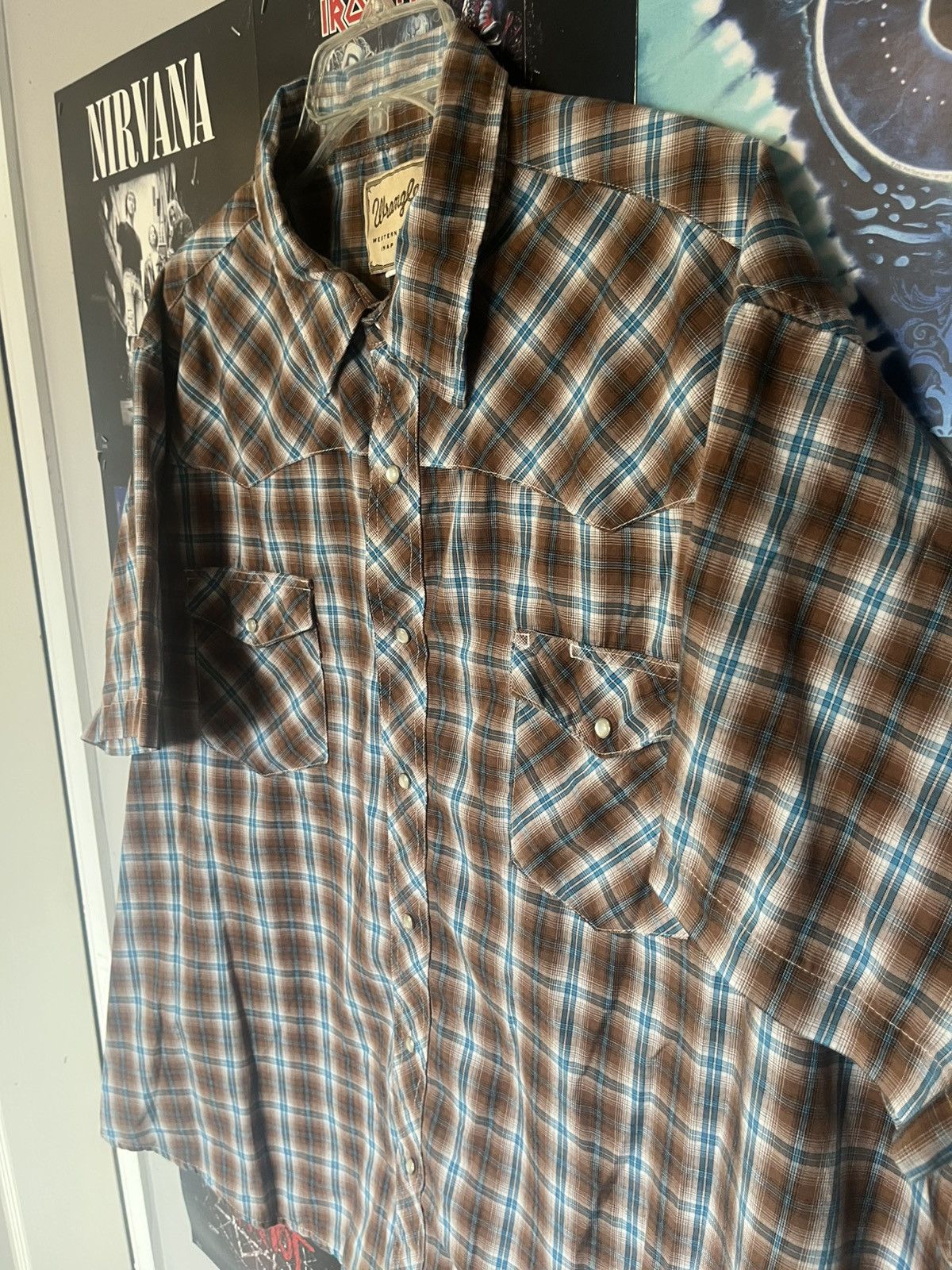 Wrangler Y2K 2000’s Wrangler western plaid Pearl Snap Button up shirt Size US XXL / EU 58 / 5 - 2 Thumbnail