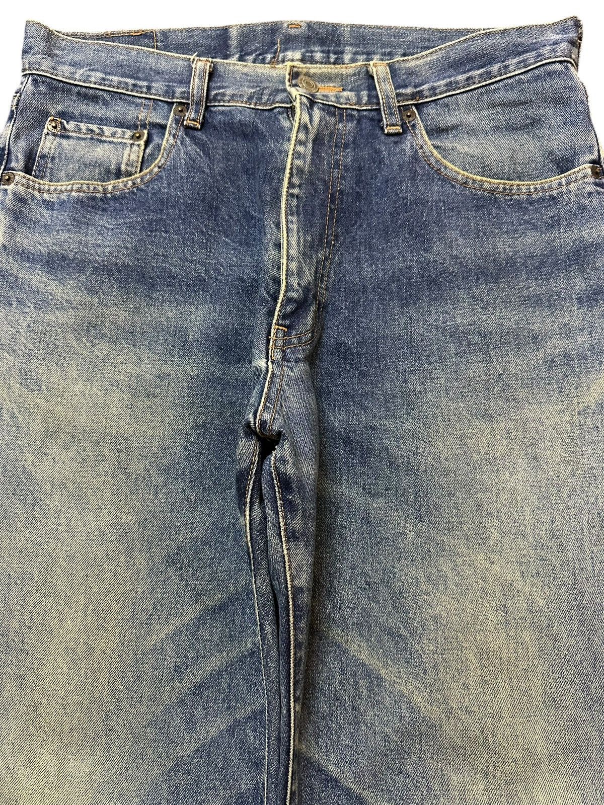Denime Vintage Japanese Brand Blue Faded Wash Distress Baggy Jeans Size US 32 / EU 48 - 3 Thumbnail