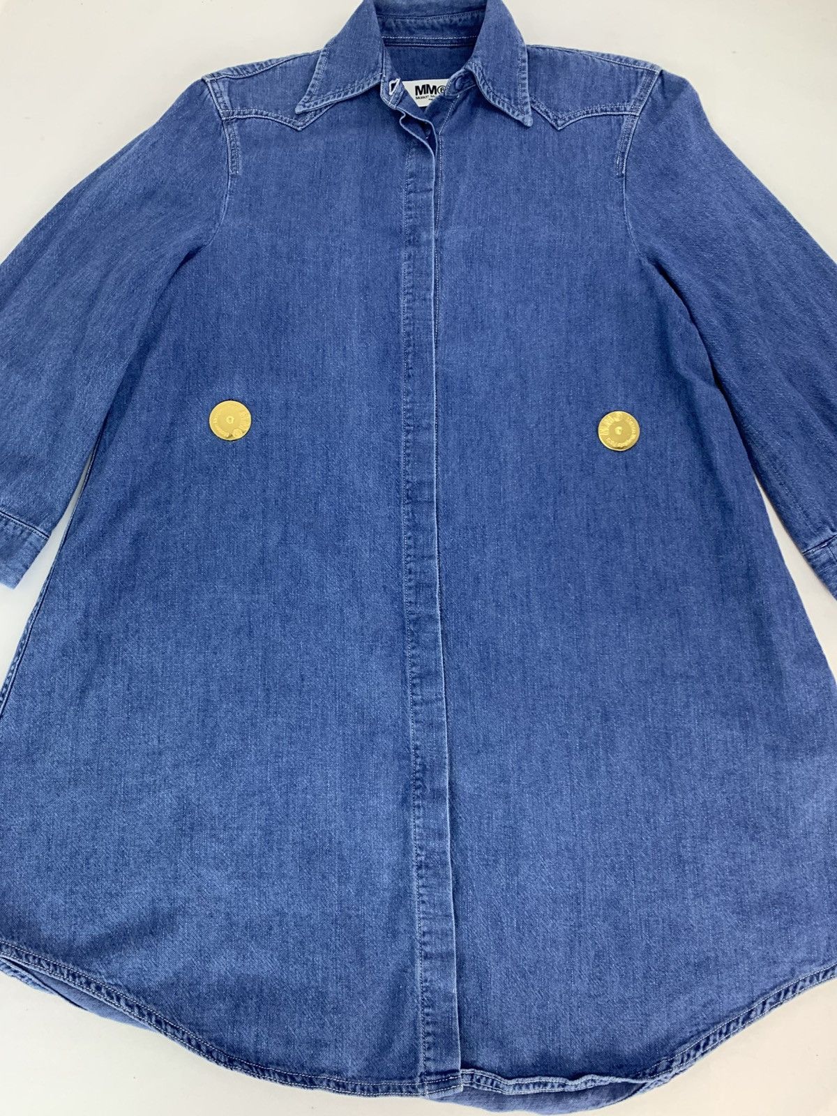 Maison Margiela MM6 Maison Margiela Paris Denim Shirt Button Front Dress Size L / US 10 / IT 46 - 3 Thumbnail