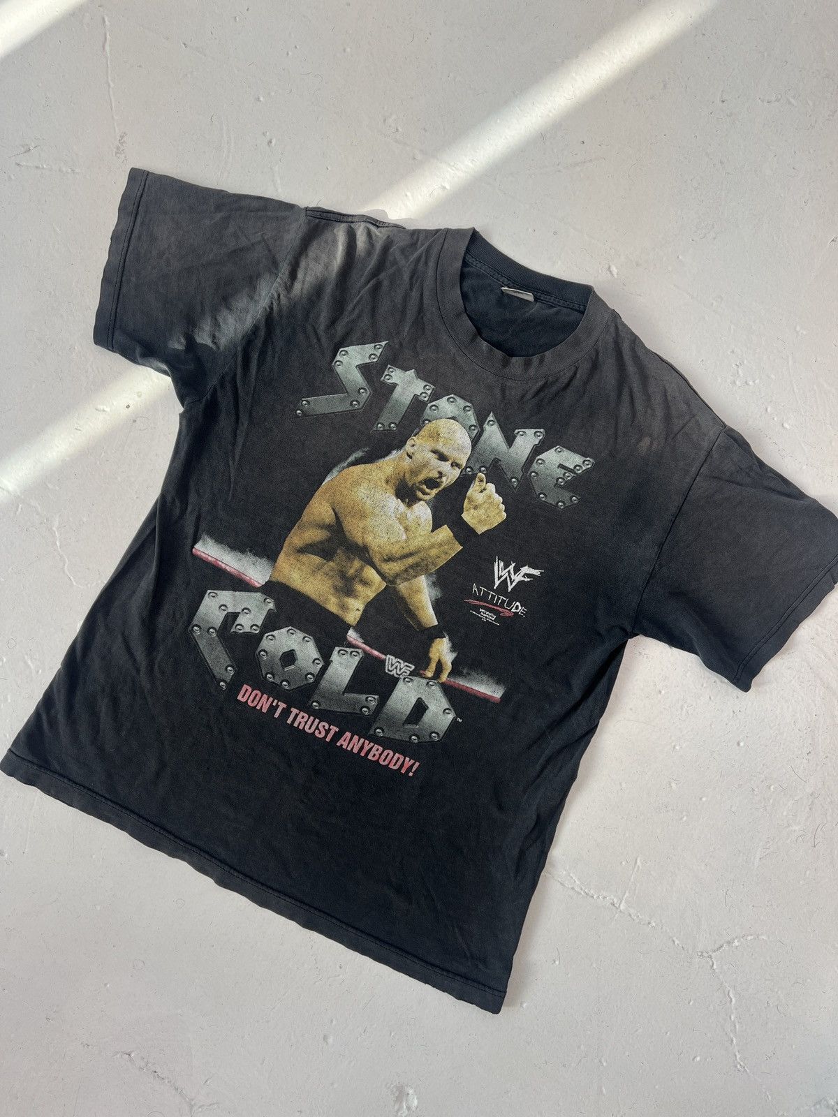 Vintage × WWE 90’s stone cold wwe faded t shirt Size US L / EU 52-54 / 3 - 1 Thumbnail