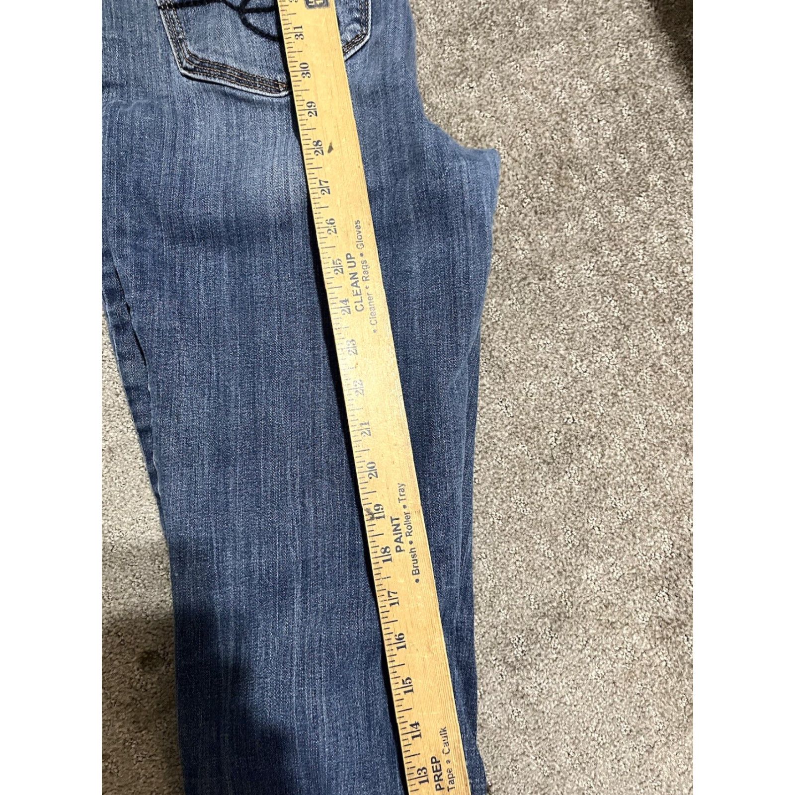 Vintage Seven7 Jeans Women’s 12 Plus Skinny Distress Blue Denim 5-Pocket Tummyless Slim Rise 10 in 31 in Inseam Size 34" / US 12 / IT 48 - 7 Thumbnail