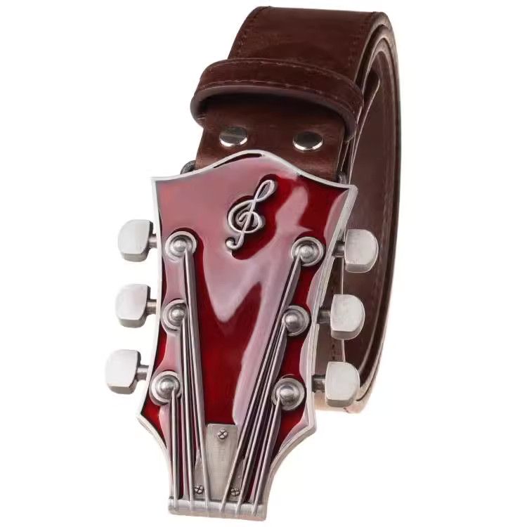 Designer Guitar Dark Vintage Belt Riveted Belts Menswear Accessories Size ONE SIZE - 5 Thumbnail