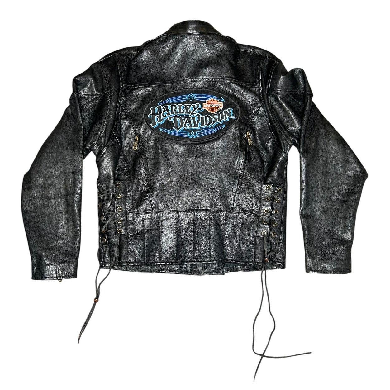 Vintage Harley Davidson Motorcycles Leather Biker Jacket