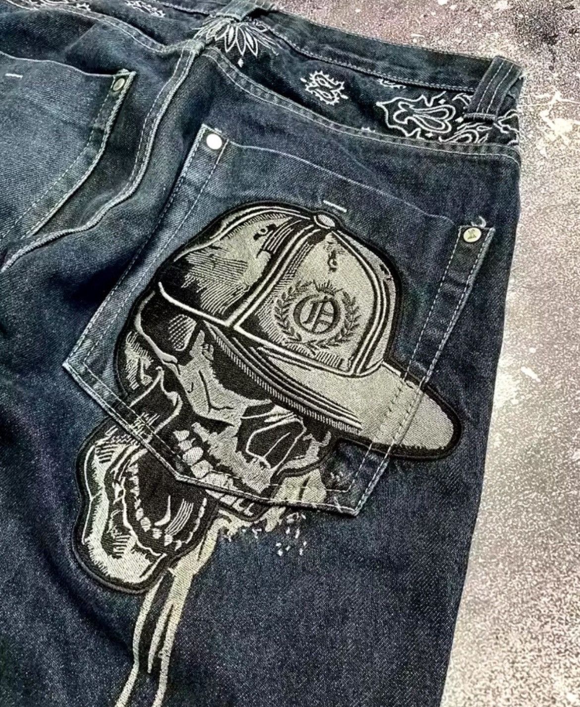 Other Y2K Hiphop Skull Embroidery Size US 33 - 1 Thumbnail