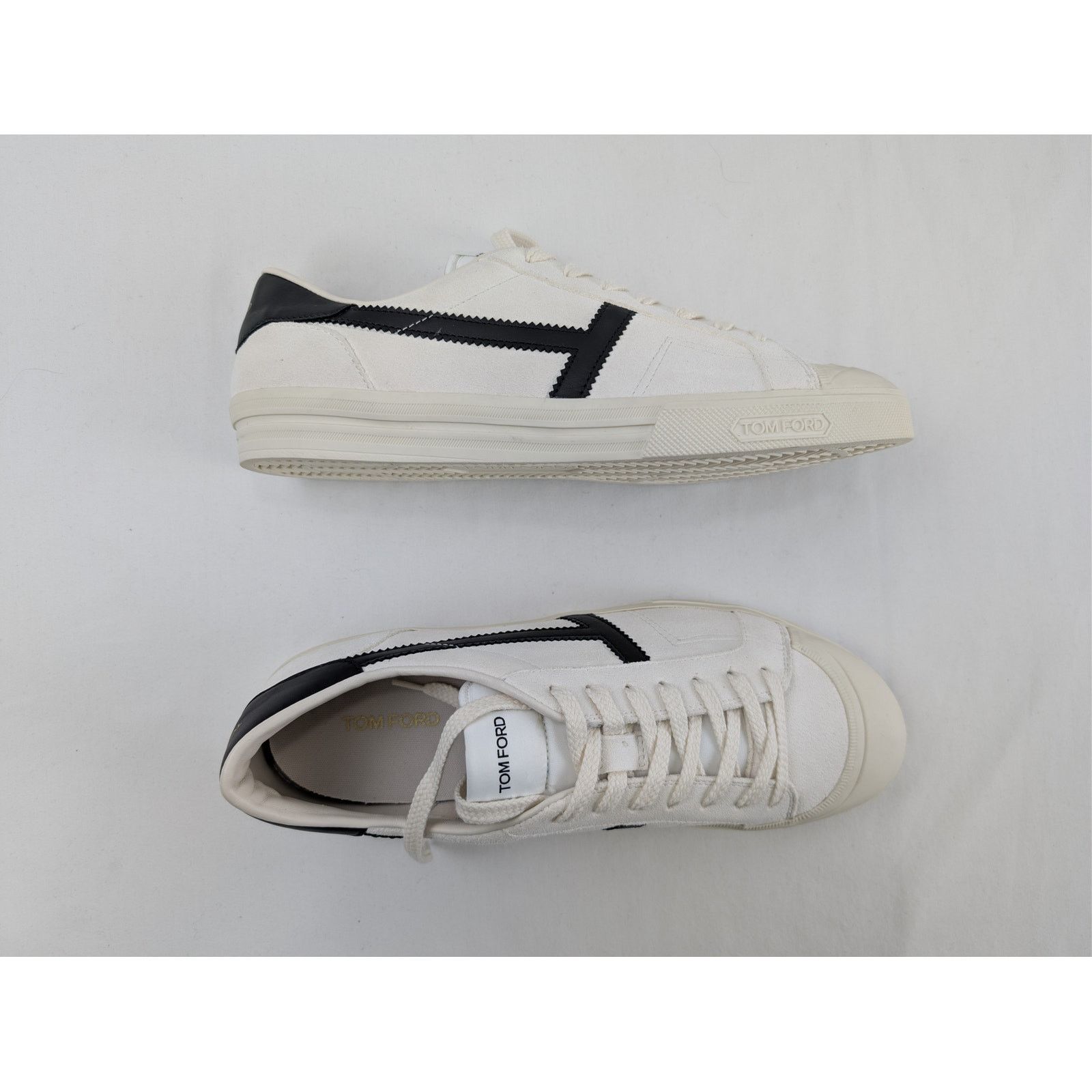 Tom Ford o1rshd1 Jarvis leather low-top sneakers in white/black Size US 8 / EU 41 - 1 Thumbnail