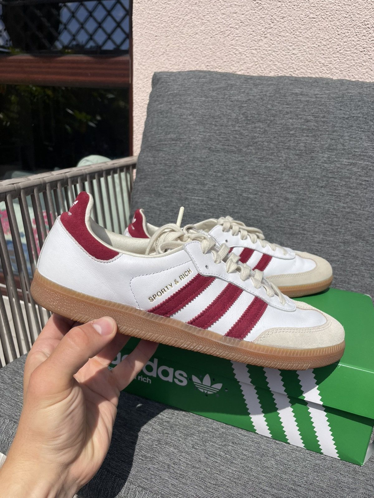 Adidas × Sporty & Rich Vintage Retro Old Money Adidas Samba Burgundy Size US 11 / EU 44 - 2 Thumbnail