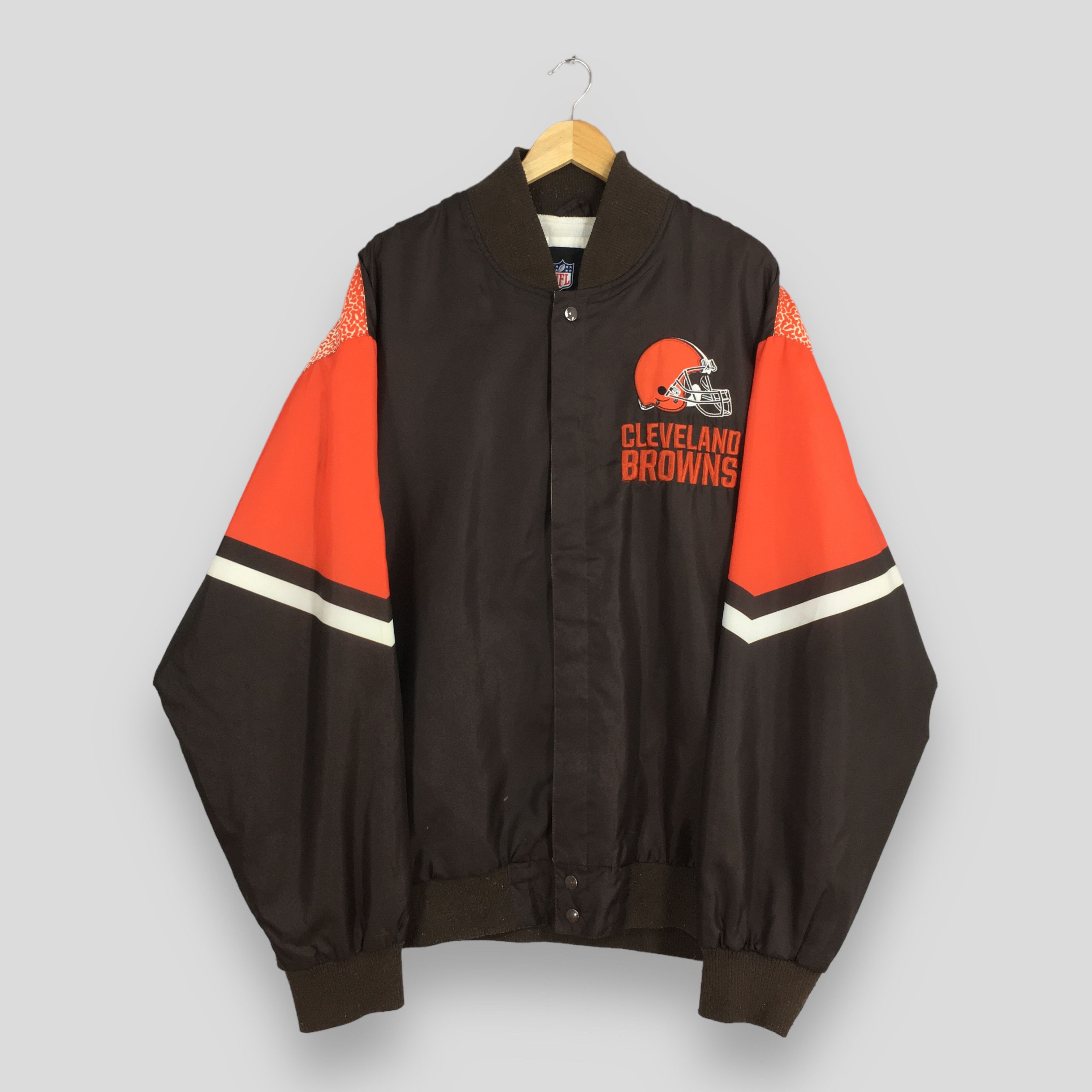 NFL Vintage Cleveland Browns Rugby NFL Bomber Jacket 4XLarge Size US XXL / EU 58 / 5 - 3 Thumbnail