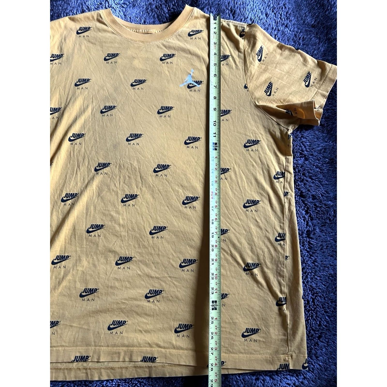 Nike Nike Jordan Jumpman T-Shirt Mens XL Yellow All Over Logo Graphic Print Crew Neck Short Sleeve Standard Fit Size US XL / EU 56 / 4 - 4 Thumbnail