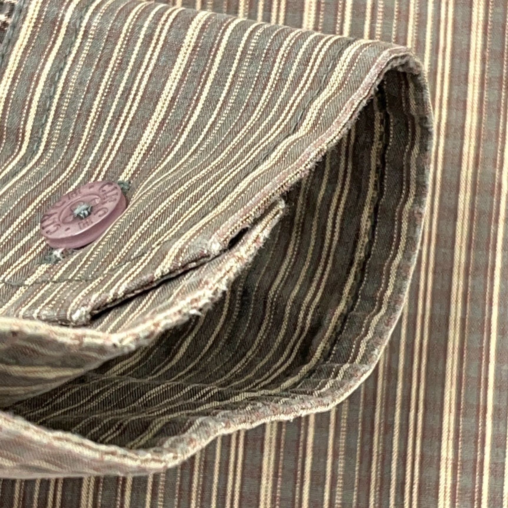 Vintage Cinch Shirt Men XXL 2XL Brown Striped Button Up Western Cowboy Pocket Dress Size 48R - 5 Thumbnail