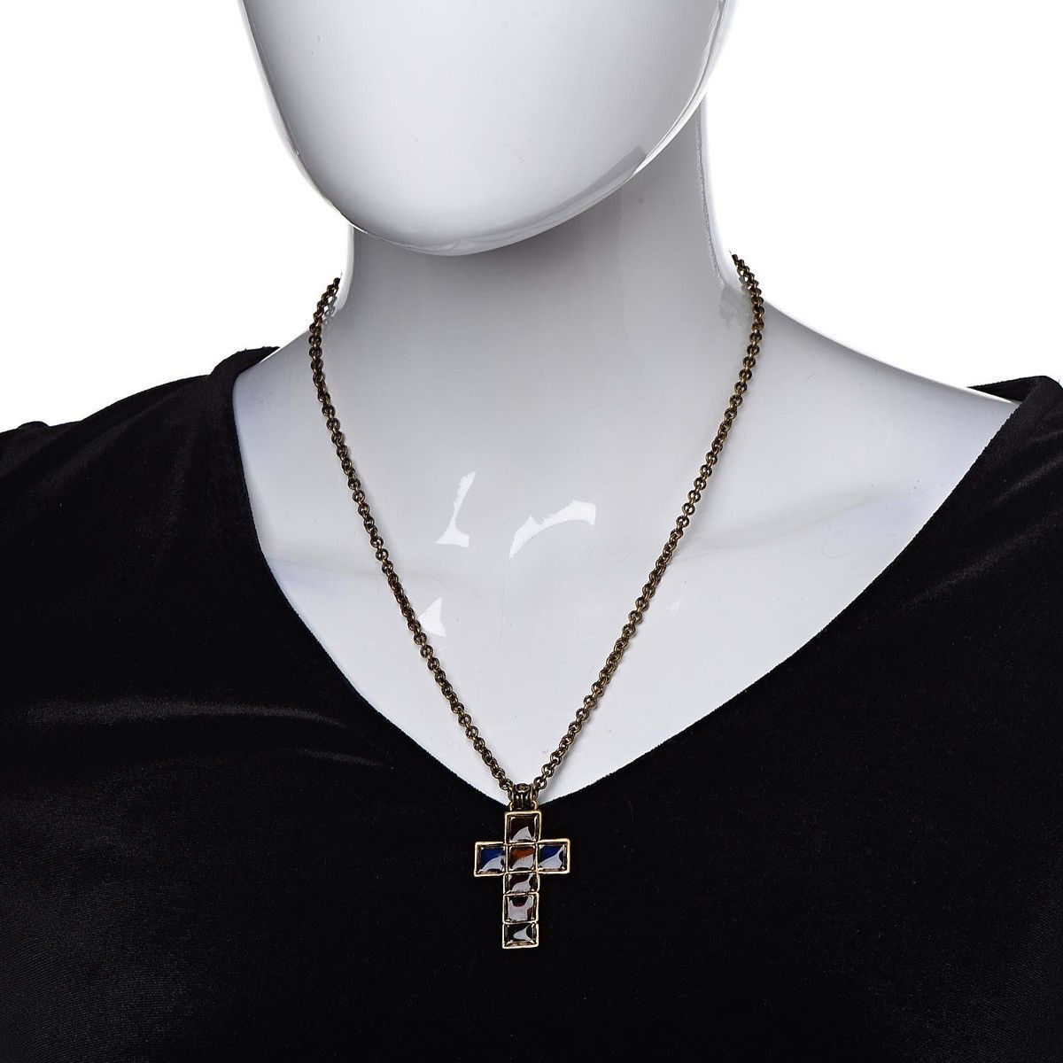 Gucci Gucci runway metal enamel cross necklace Size ONE SIZE - 7 Thumbnail
