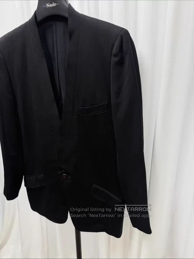 Issey Miyake Issey Miyake Wool Collarless Suit Jacket Size US M / EU 48-50 / 2 - 2 Thumbnail