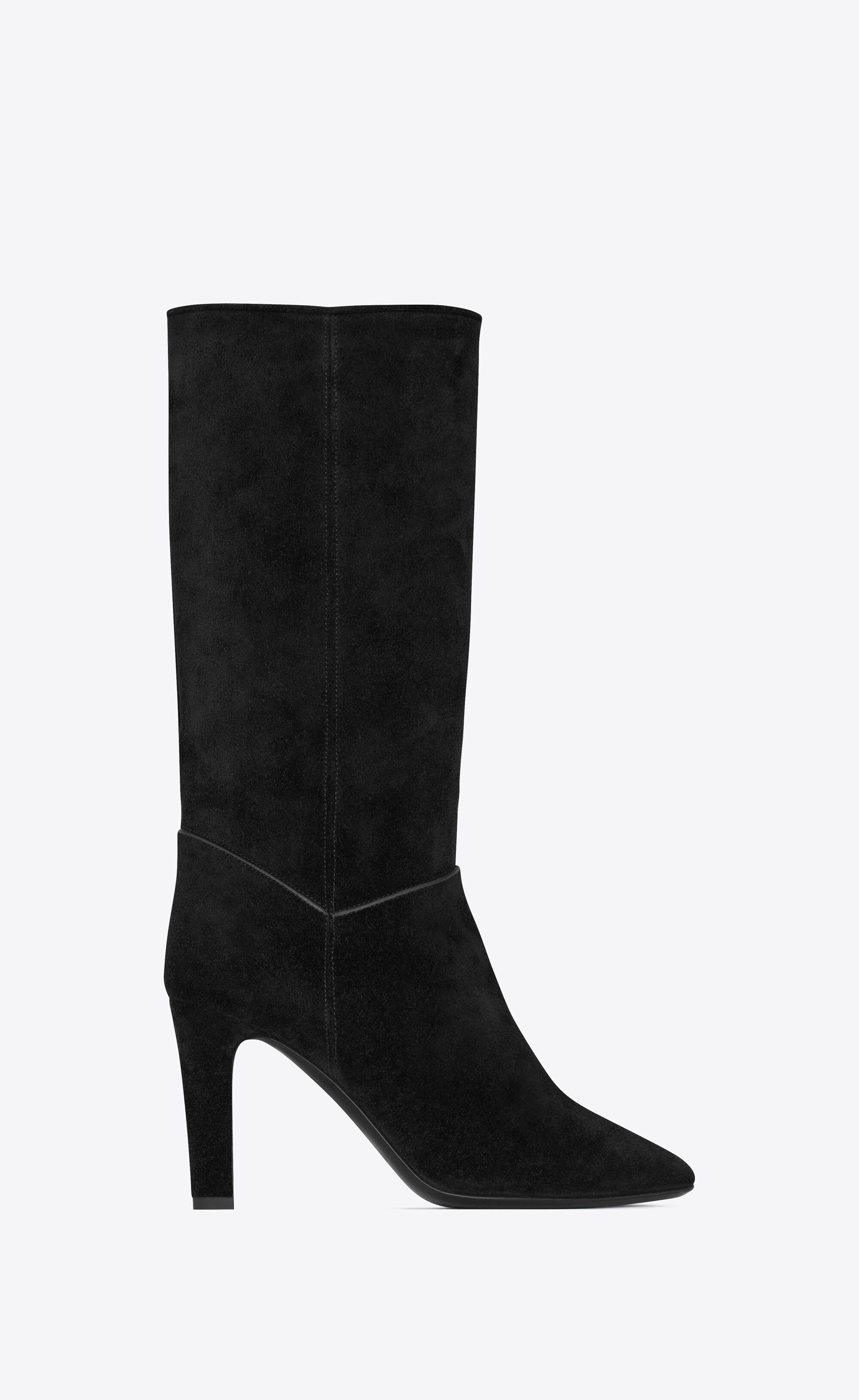 Saint Laurent Paris o1bcso1str1224 Tracy Boots In Suede in Black Size US 9.5 / IT 39.5 - 1 Thumbnail