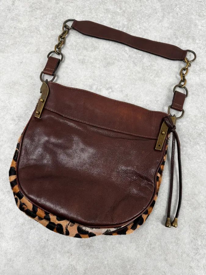 Dolce & Gabbana 2000s Dolce & Gabbana Brown Leather Leopard Handle Bag Size ONE SIZE - 6 Thumbnail