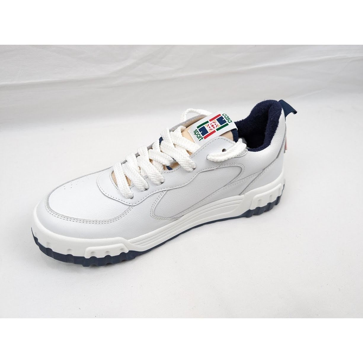 Casablanca o1rshd1 Men's Court Sneakers in White Navy Size US 9 / EU 42 - 8 Thumbnail