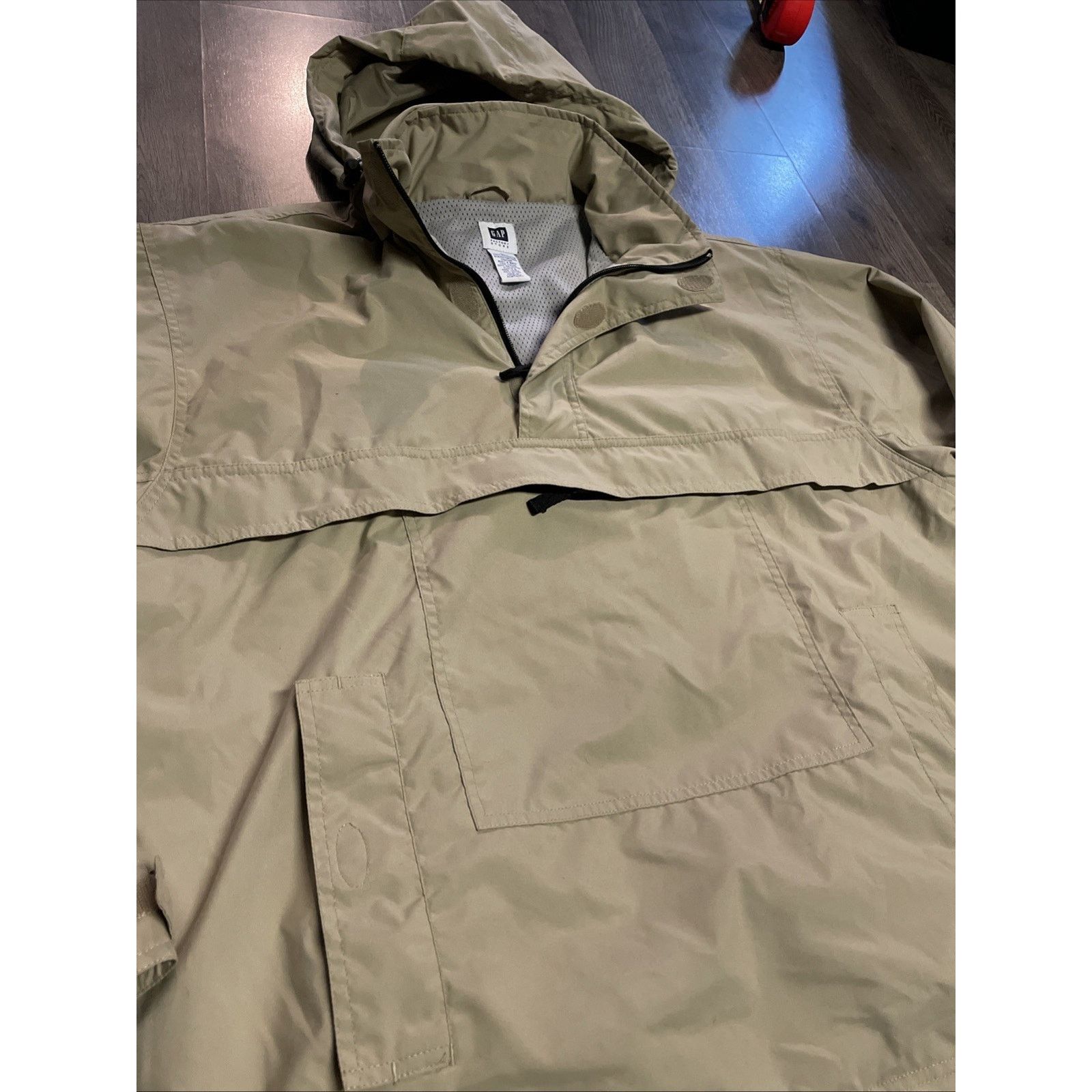 Gap VTG 90s Y2K GAP Nylon Anorak Jacket Mens Large Beige Size US L / EU 52-54 / 3 - 2 Thumbnail