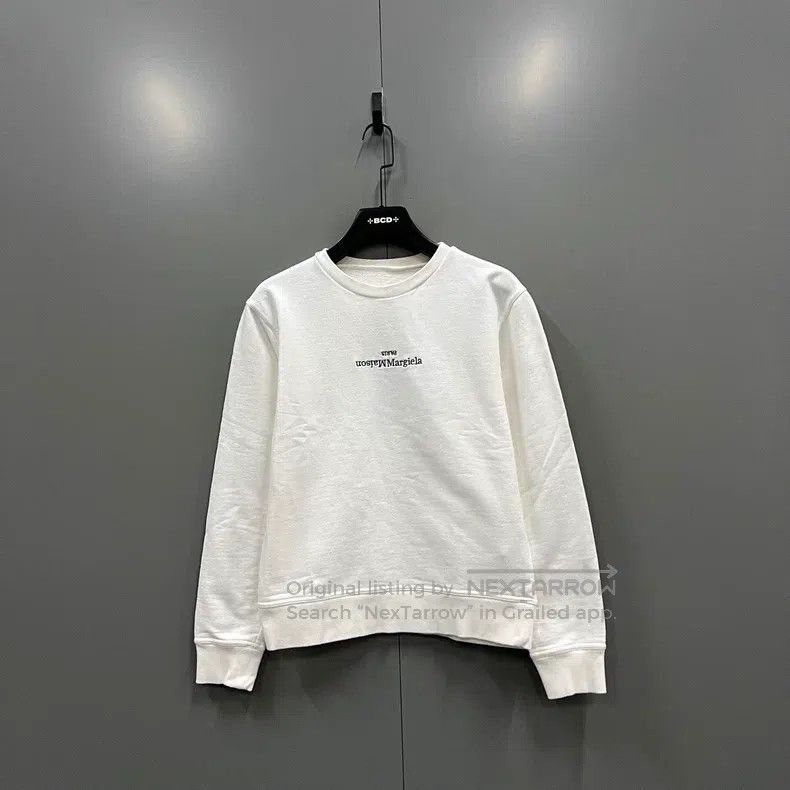 Maison Margiela Maison Margiela White embroidered logo sweatshirt Size US S / EU 44-46 / 1 - 1 Thumbnail